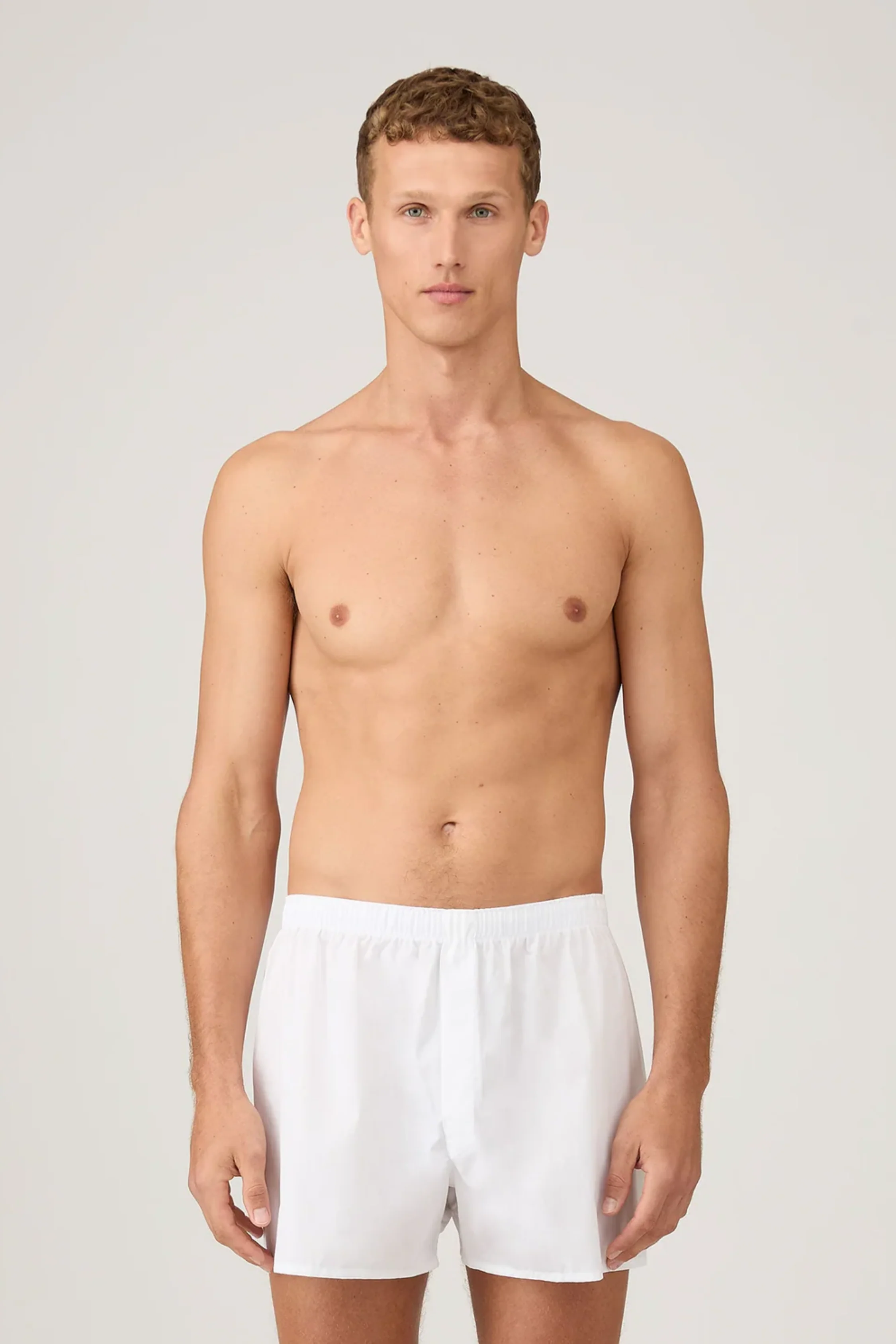Classic Woven Cotton Boxer Shorts White - Image 2