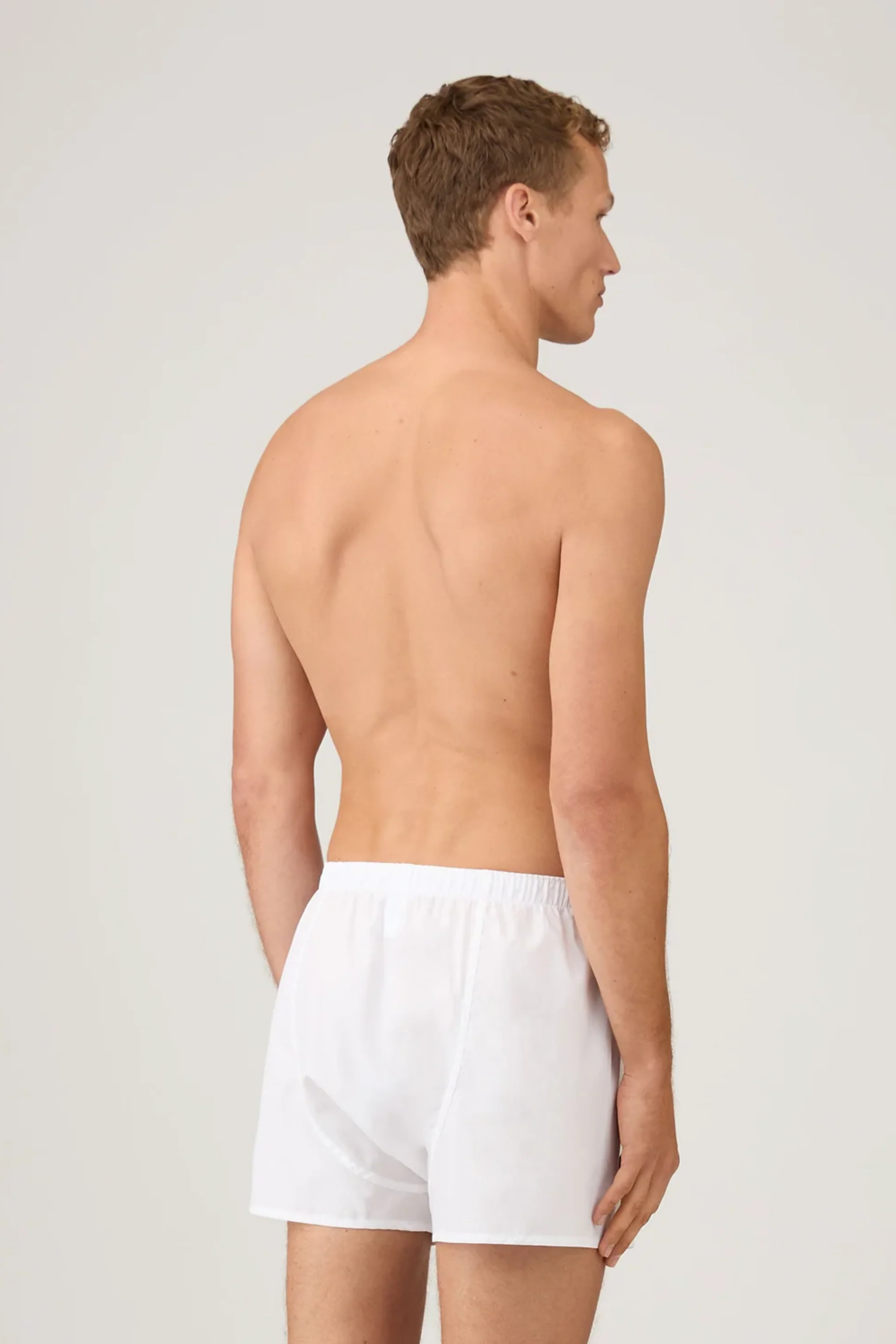 Classic Woven Cotton Boxer Shorts White - Image 3