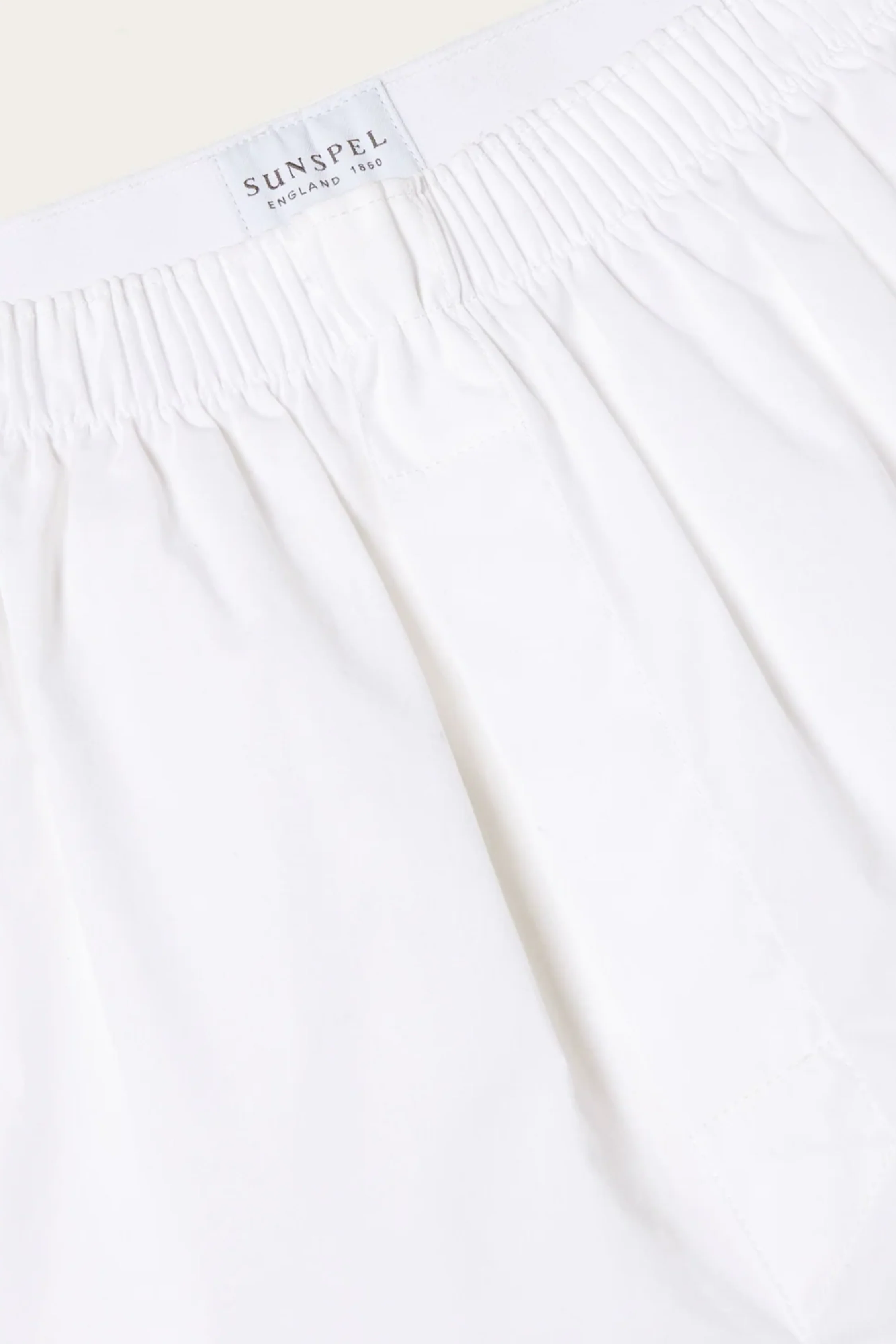 Classic Woven Cotton Boxer Shorts White - Image 4
