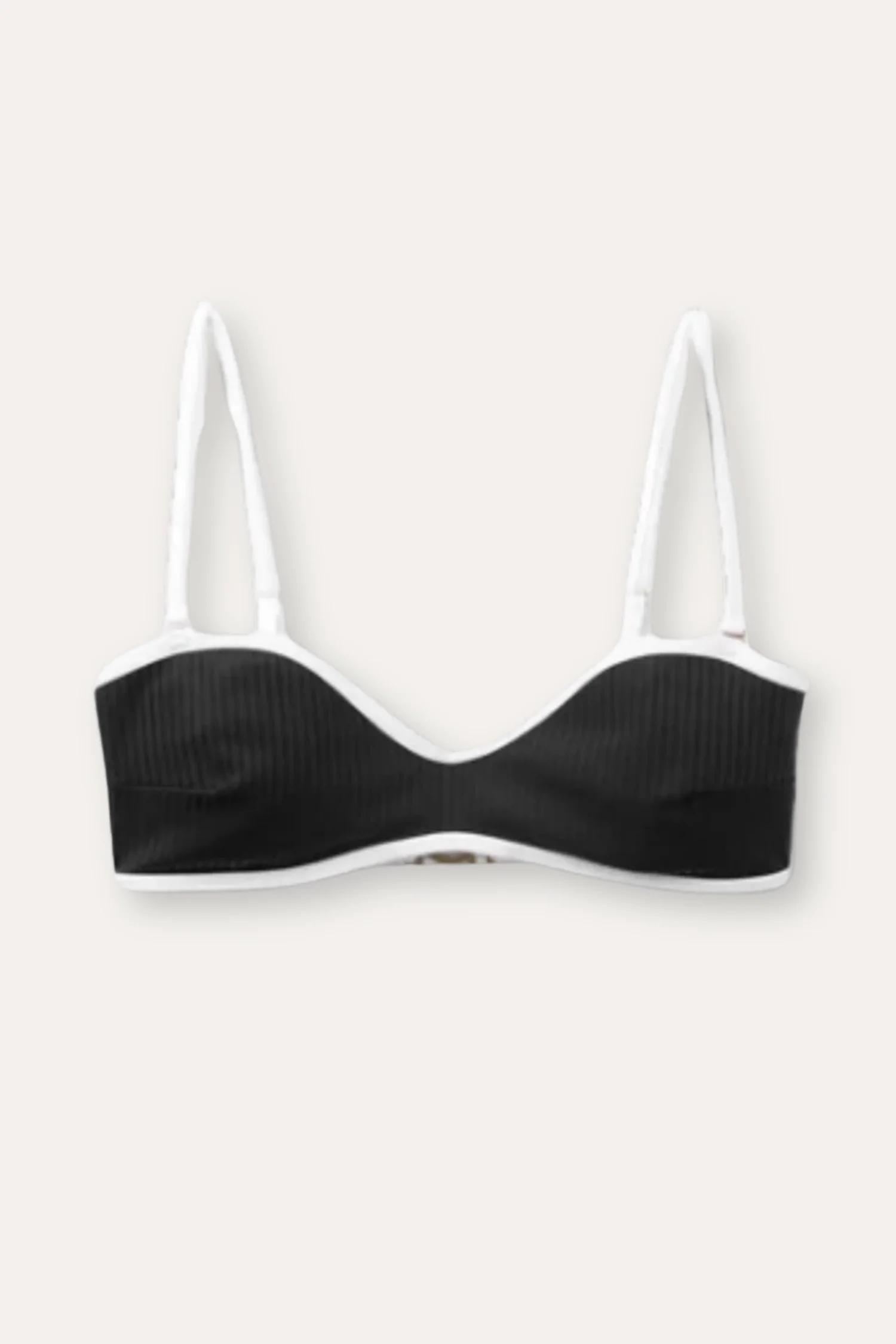 Ribbed Bikini Top- Black