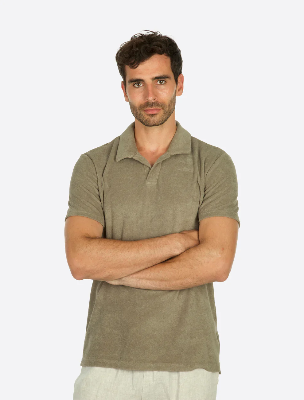 Riviera Terry Polo Short Sleeve Olive Green - Image 2