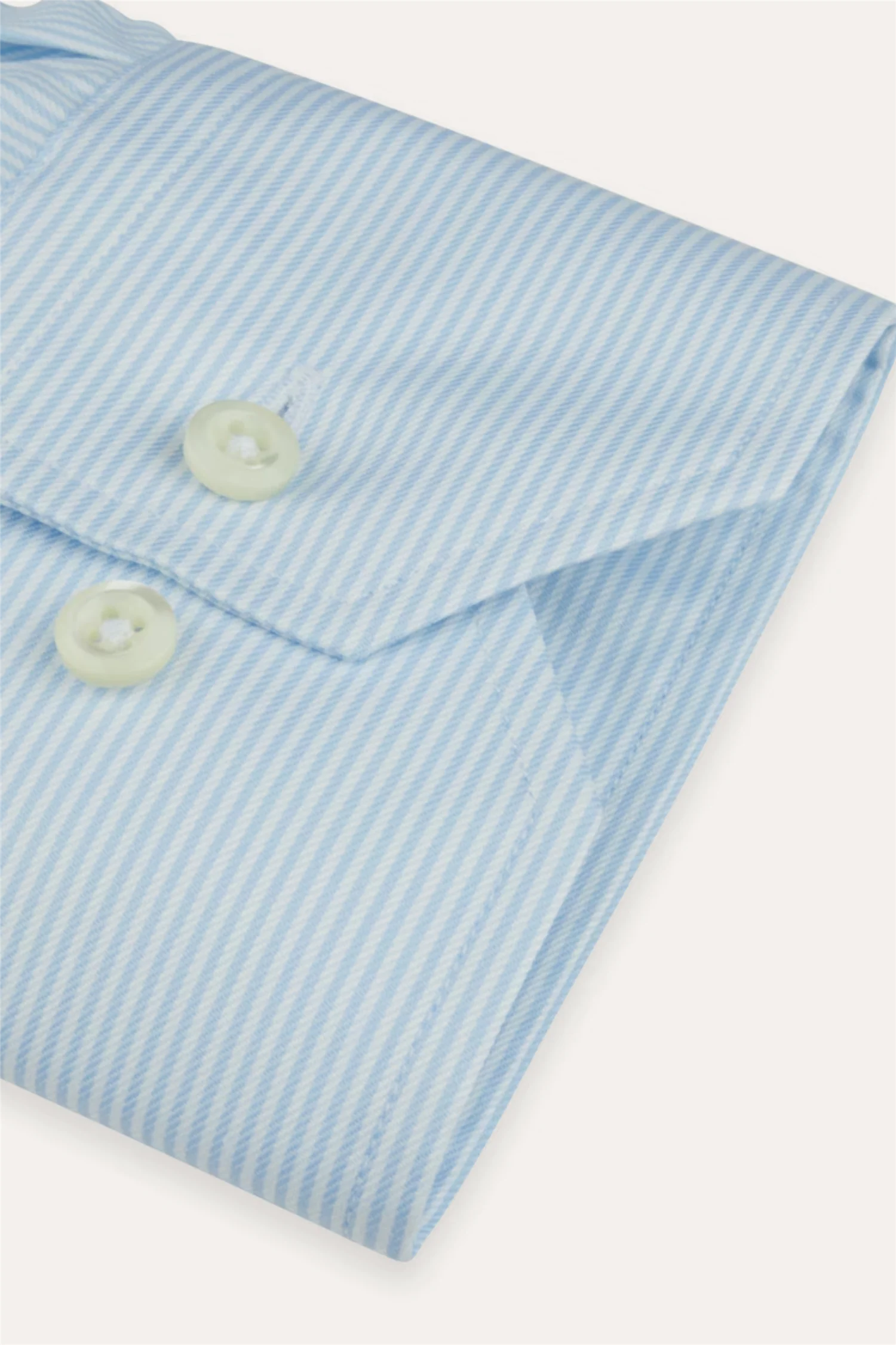 Regular Pinstriped Twill Shirt Light Blue - Image 3