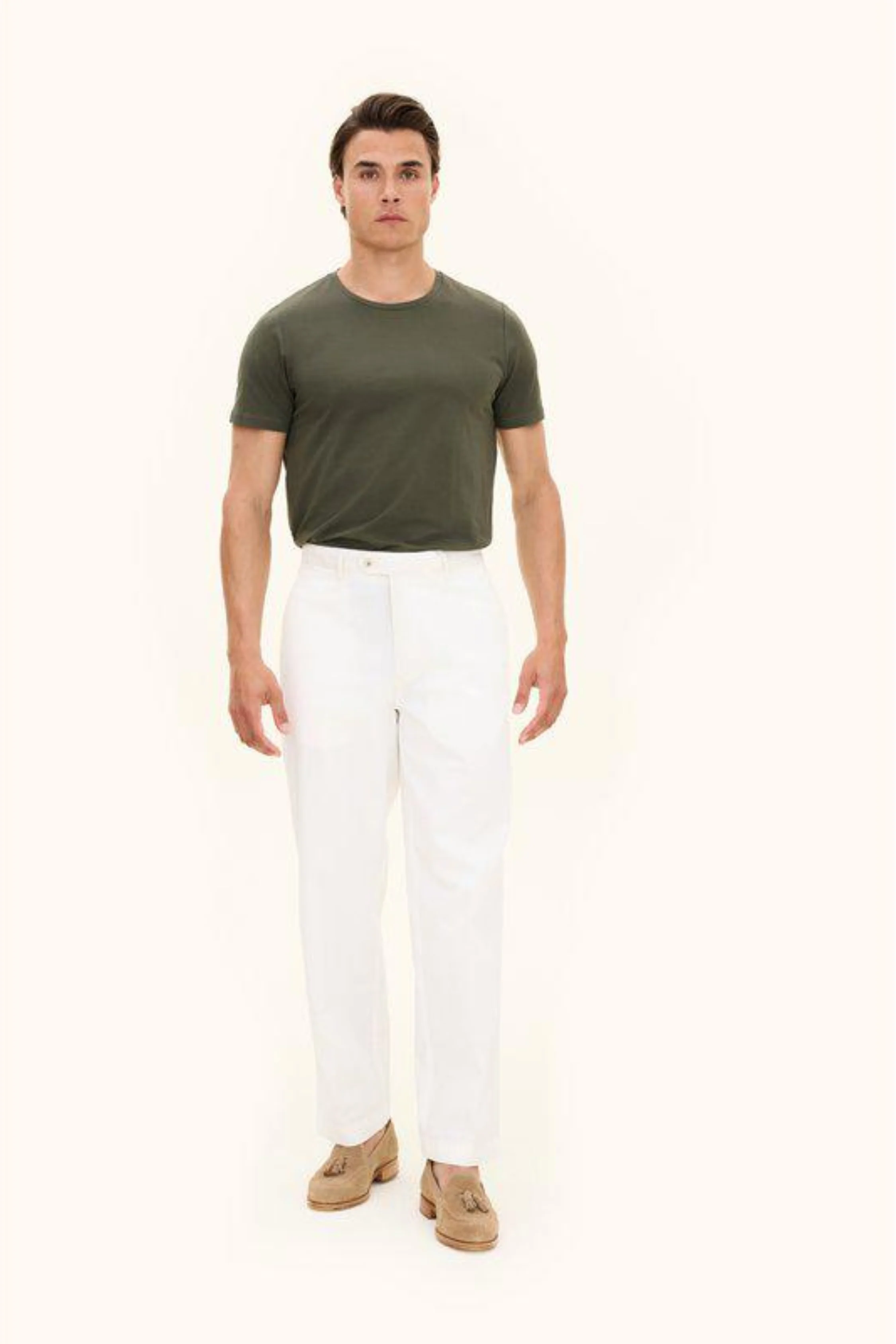 Kyran Cotton Stretch Slim Fit T-Shirt Green Cervo - Image 3