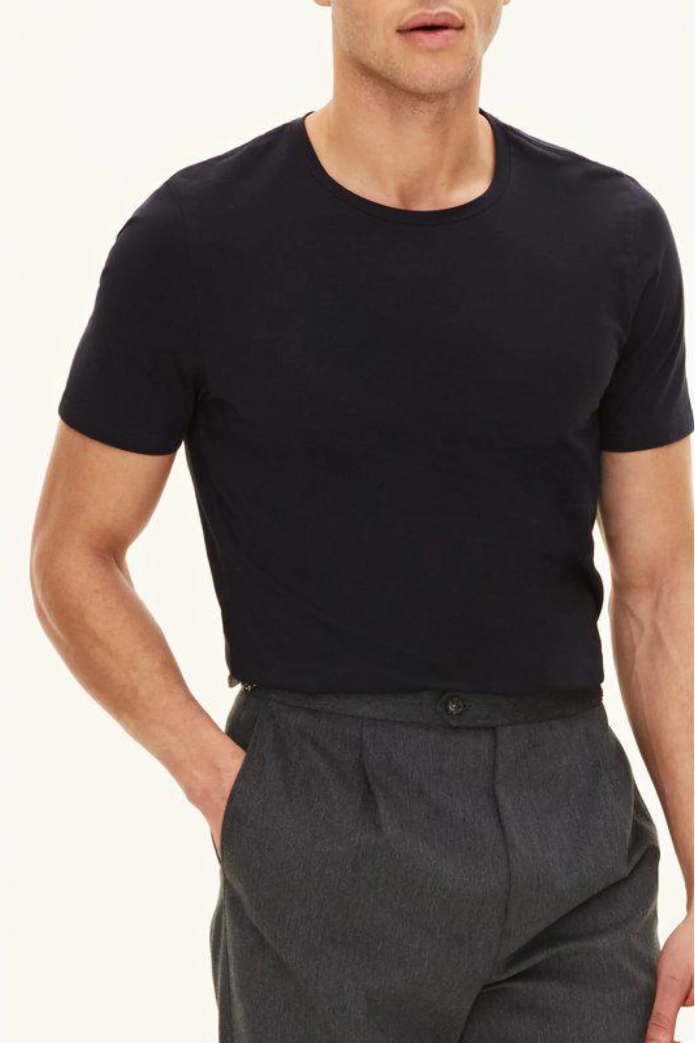 Kyran Cotton Stretch Slim Fit T-Shirt Blue - Image 2