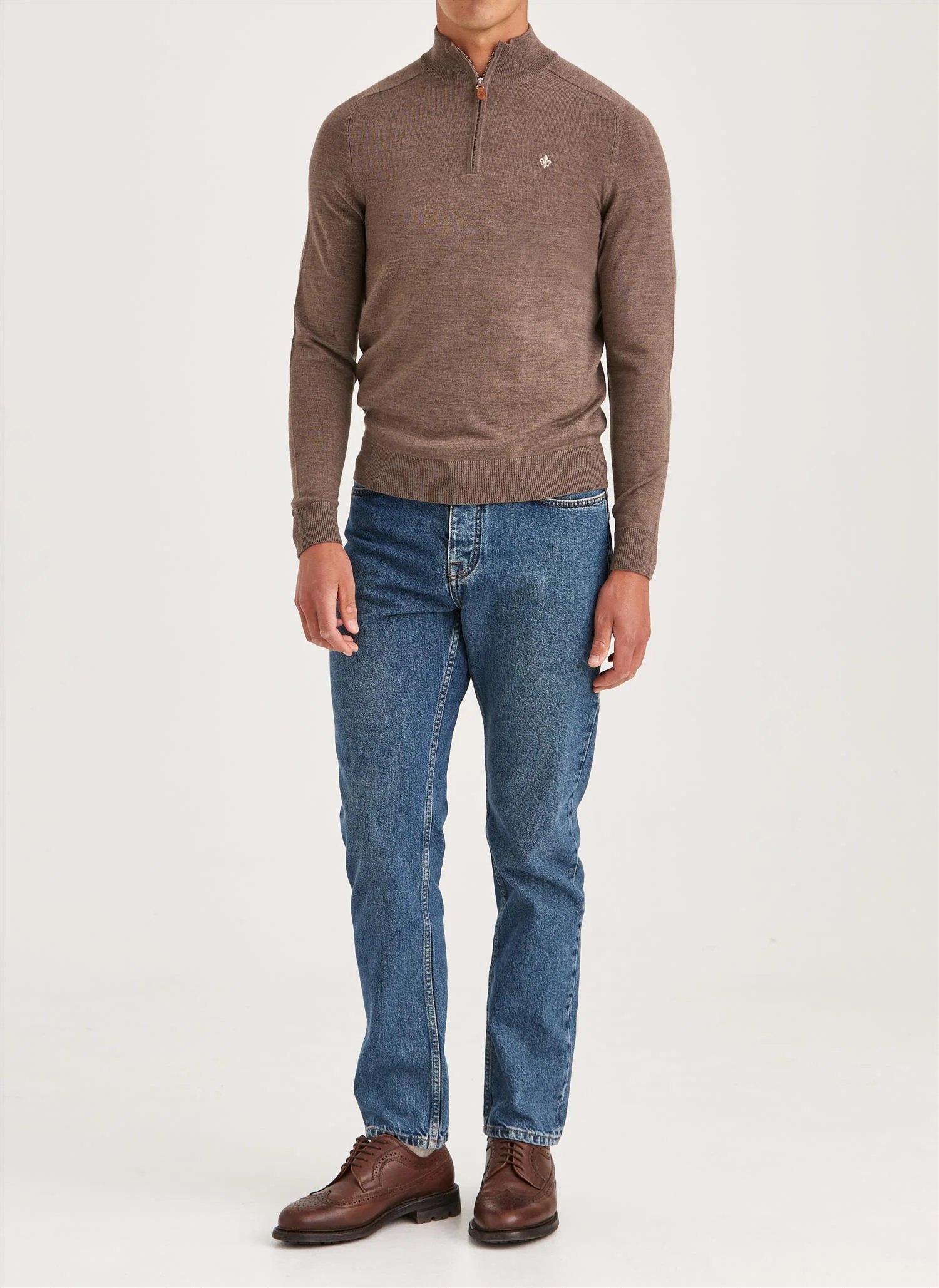 Merino John Zip Light Brown - Image 4