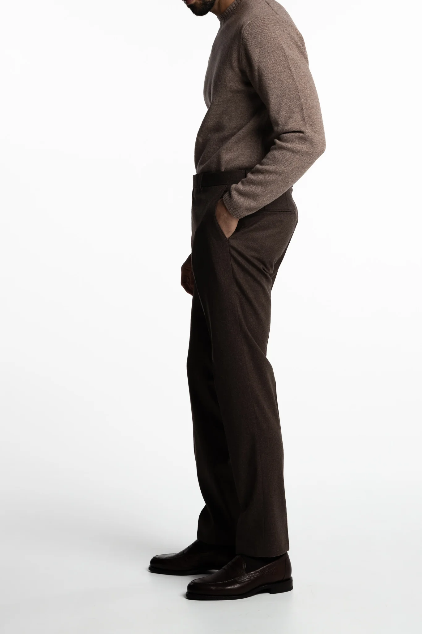 Palermo Flannel Trousers Husk Brown - Image 2