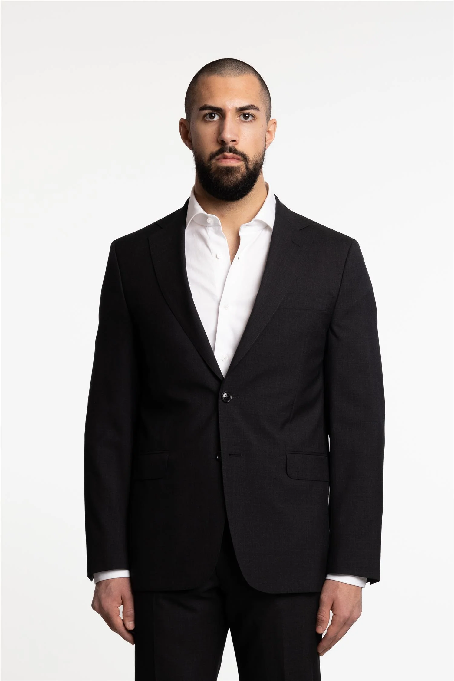 Falk Regular Fit Wool Blazer Dark Grey