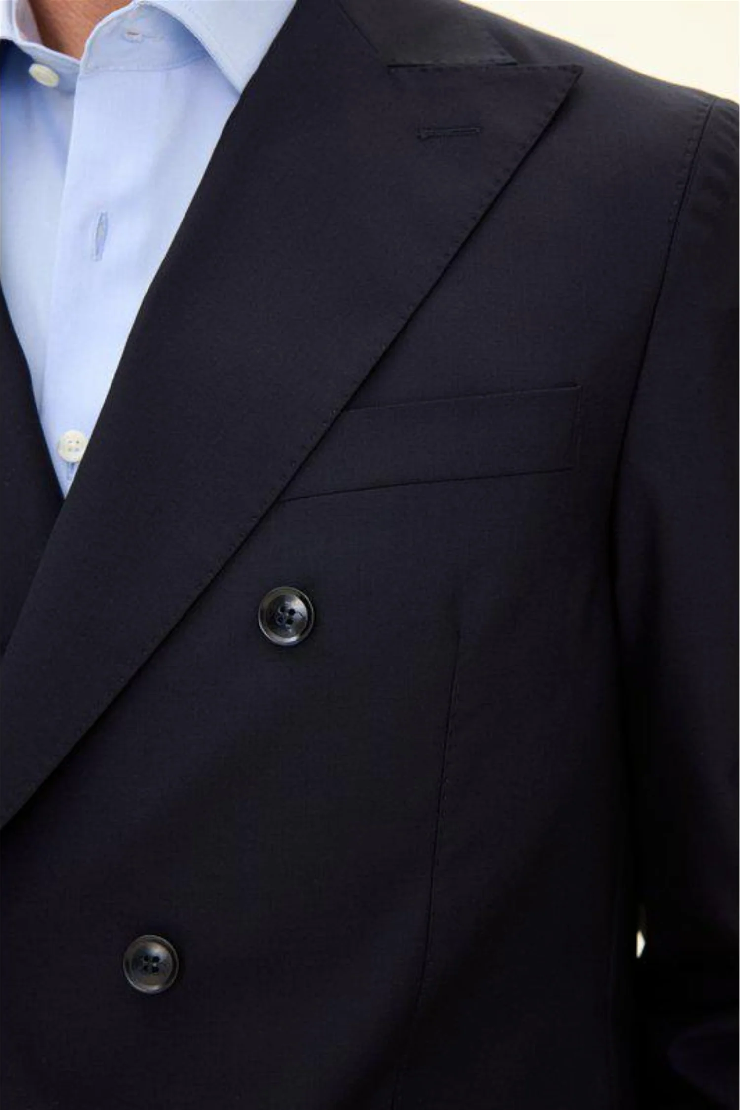 Farris Regular Fit Double Breasted Wool Blazer Navy - Image 7