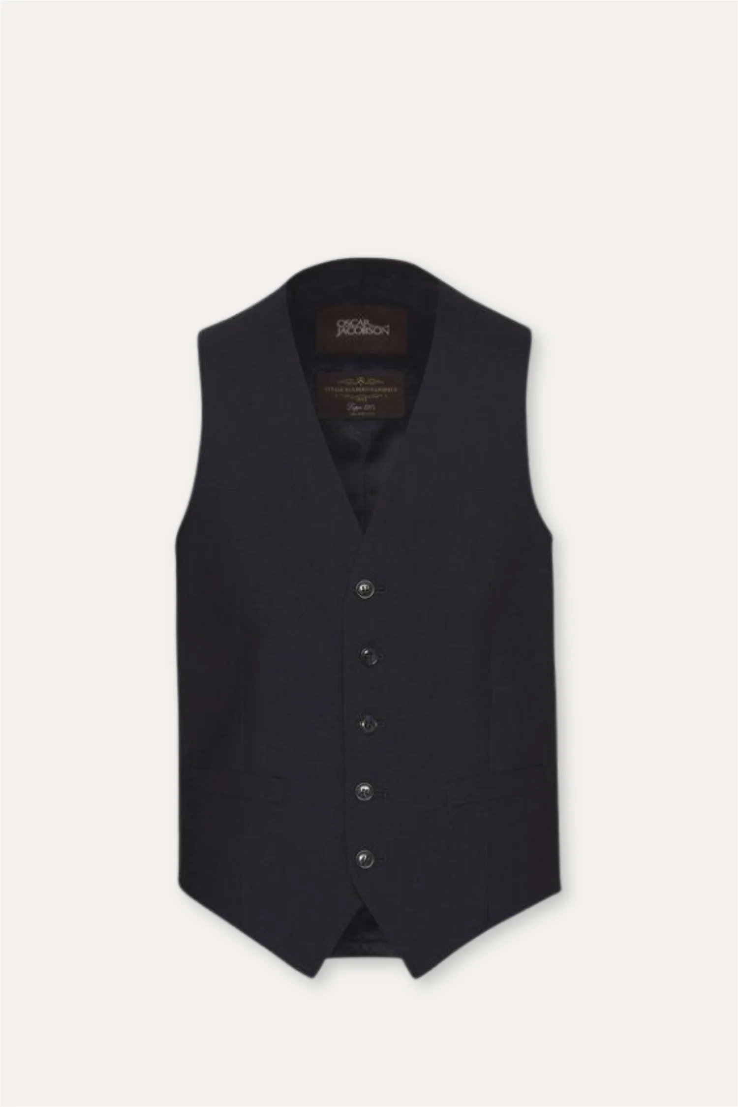 Carlo Slim Fit Wool Waistcoat Navy