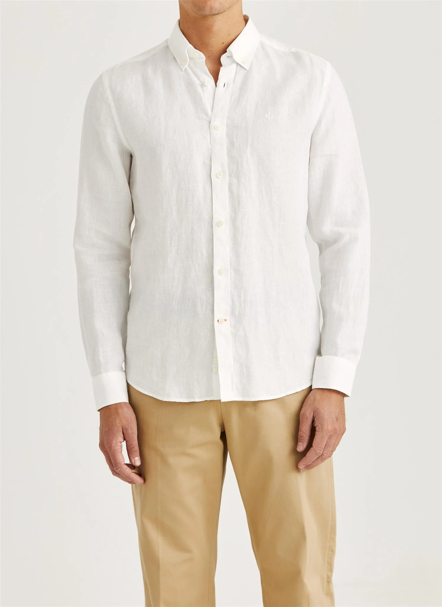 Douglas Classic Fit Linen Shirt White
