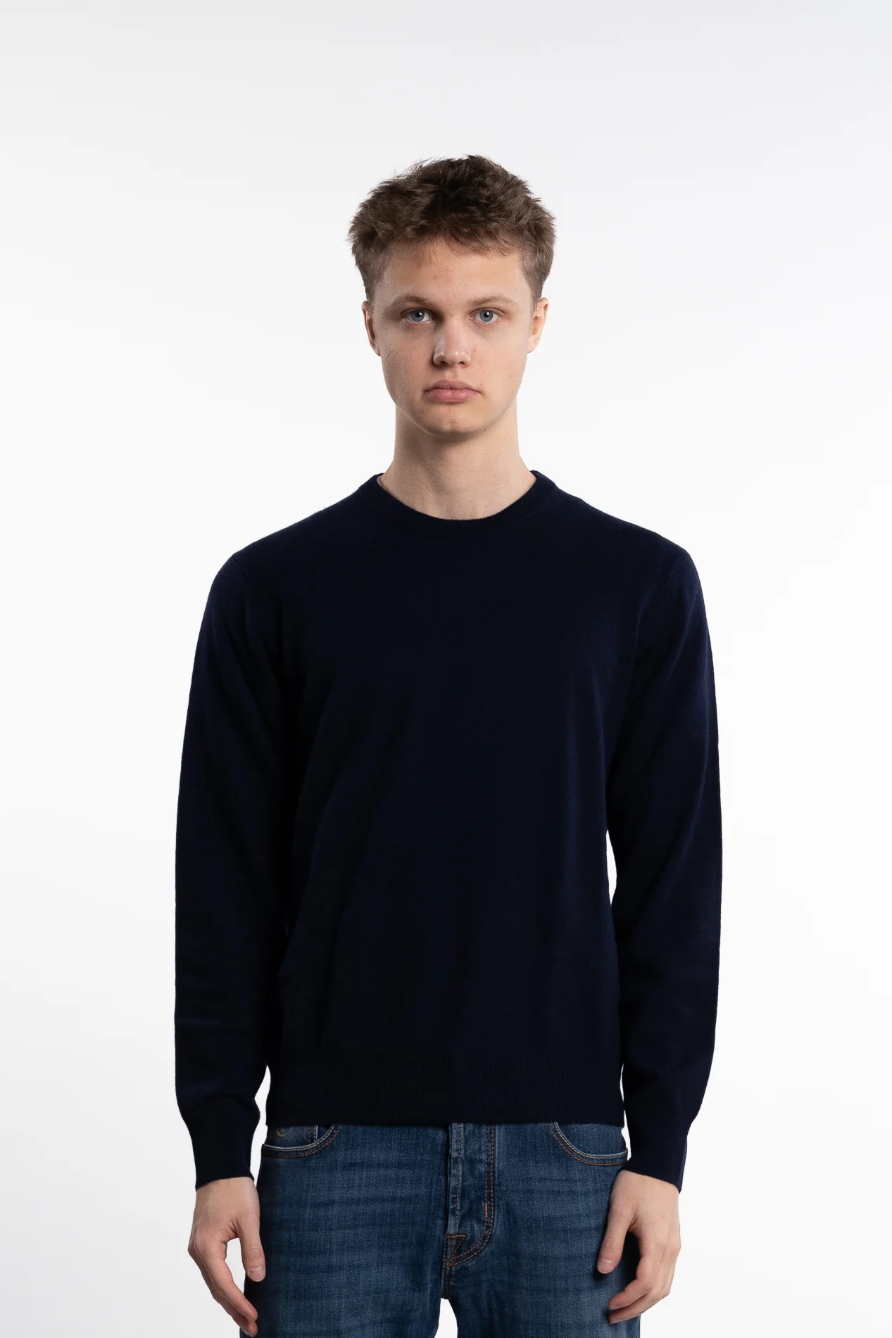 Knitted Cashmere Crewneck Navy