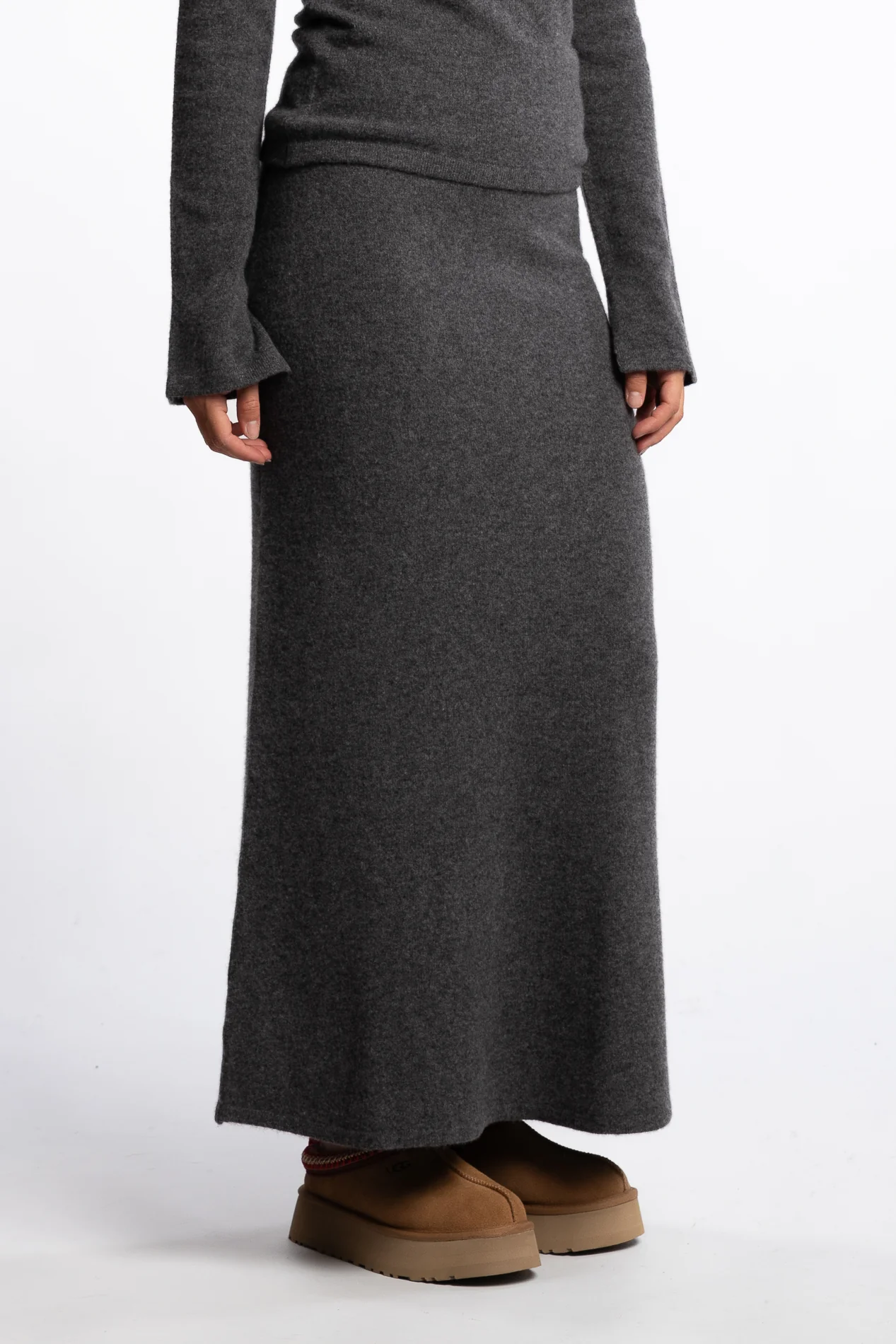 Jana Knit Skirt - Dark Grey Melange