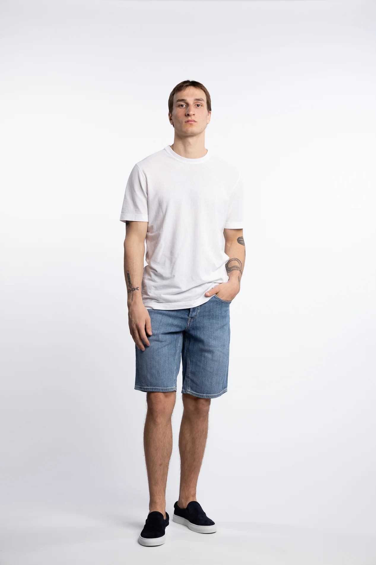 Grover Regular Fit Cotton/Stretch Shorts Light Blue