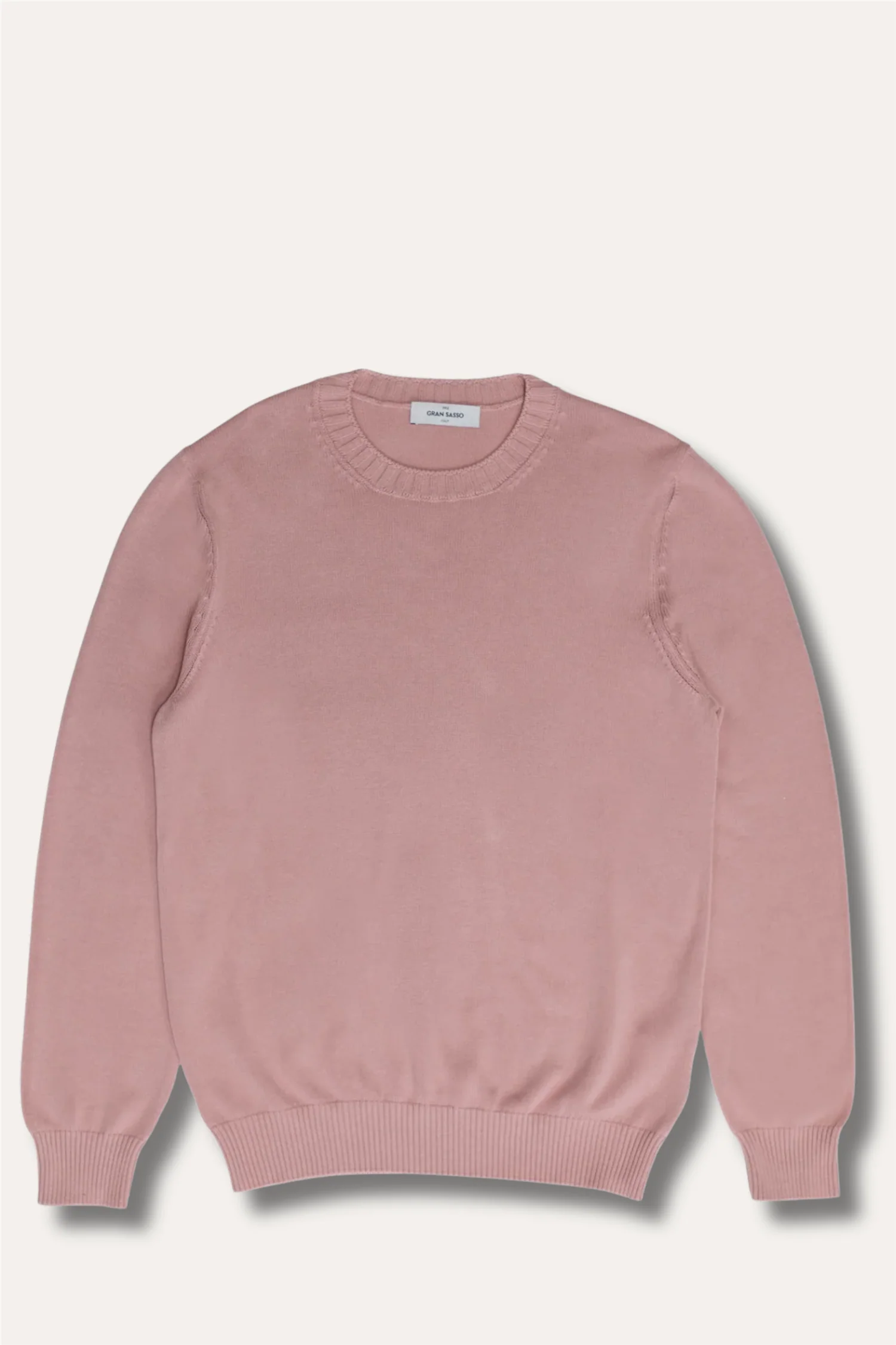 Cotton Long Sleeve Crewneck Pink