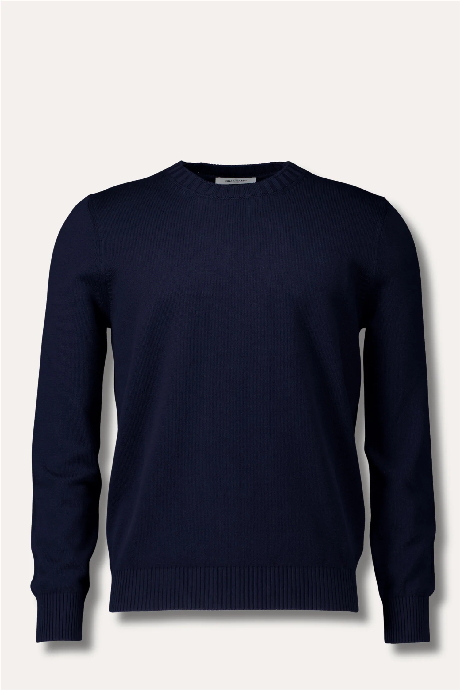 Cotton Long Sleeve Crewneck Navy