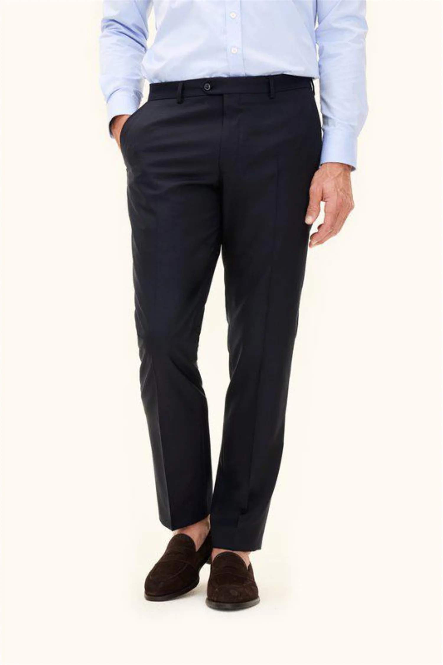 Dandy Regular Fit Wool Trousers Navy - Image 2