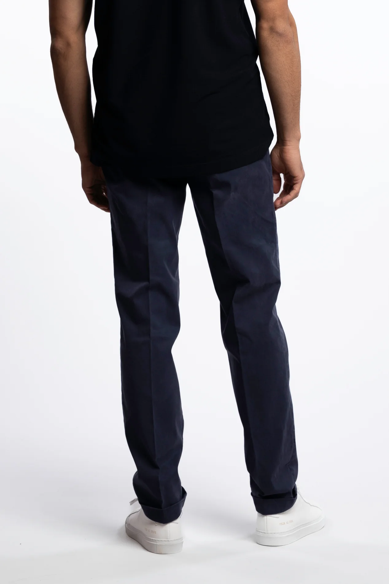 Cotton/Silk Chinos Navy - Image 3