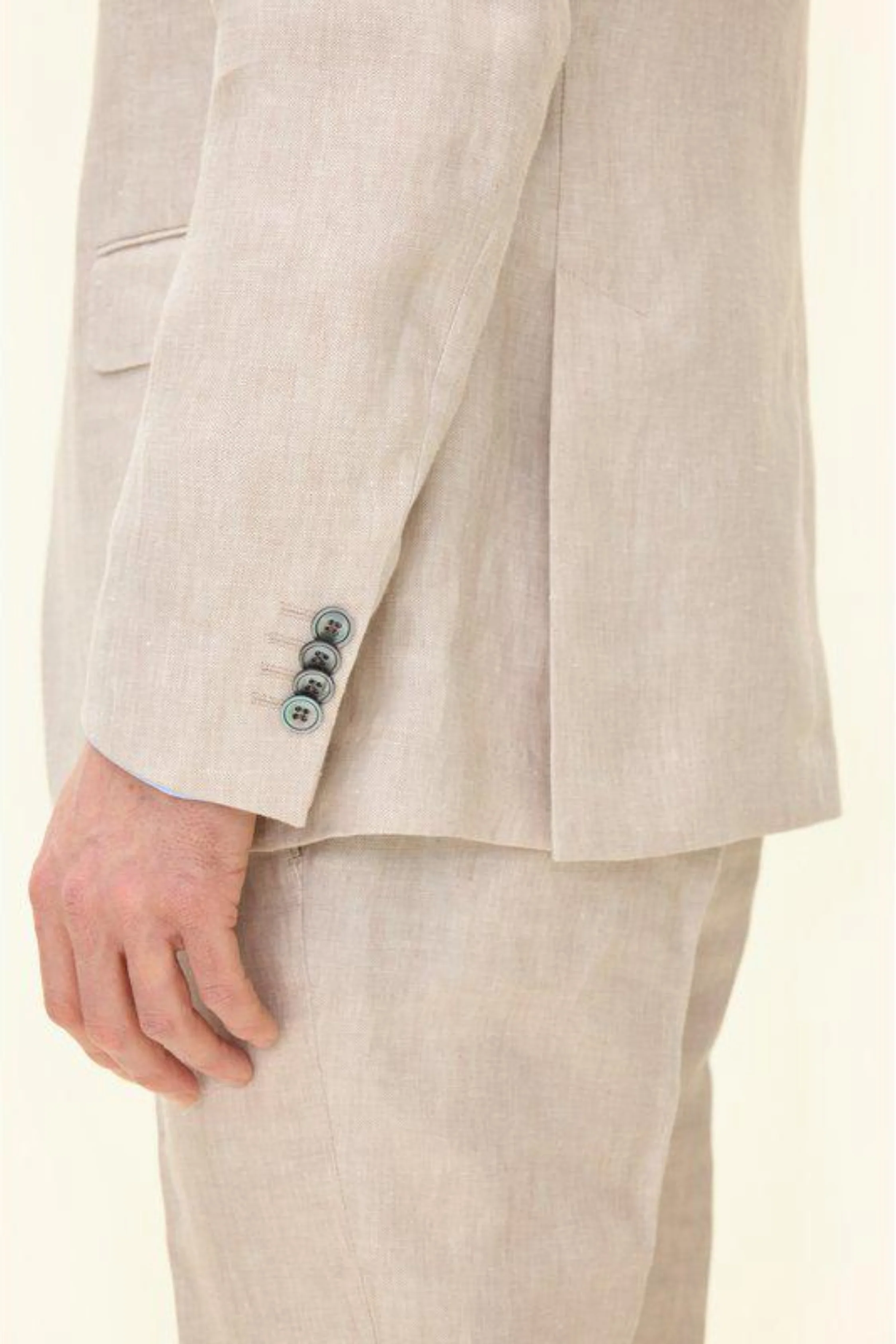 Ferry Regular Fit Soft Linen Blazer White Grass - Image 5