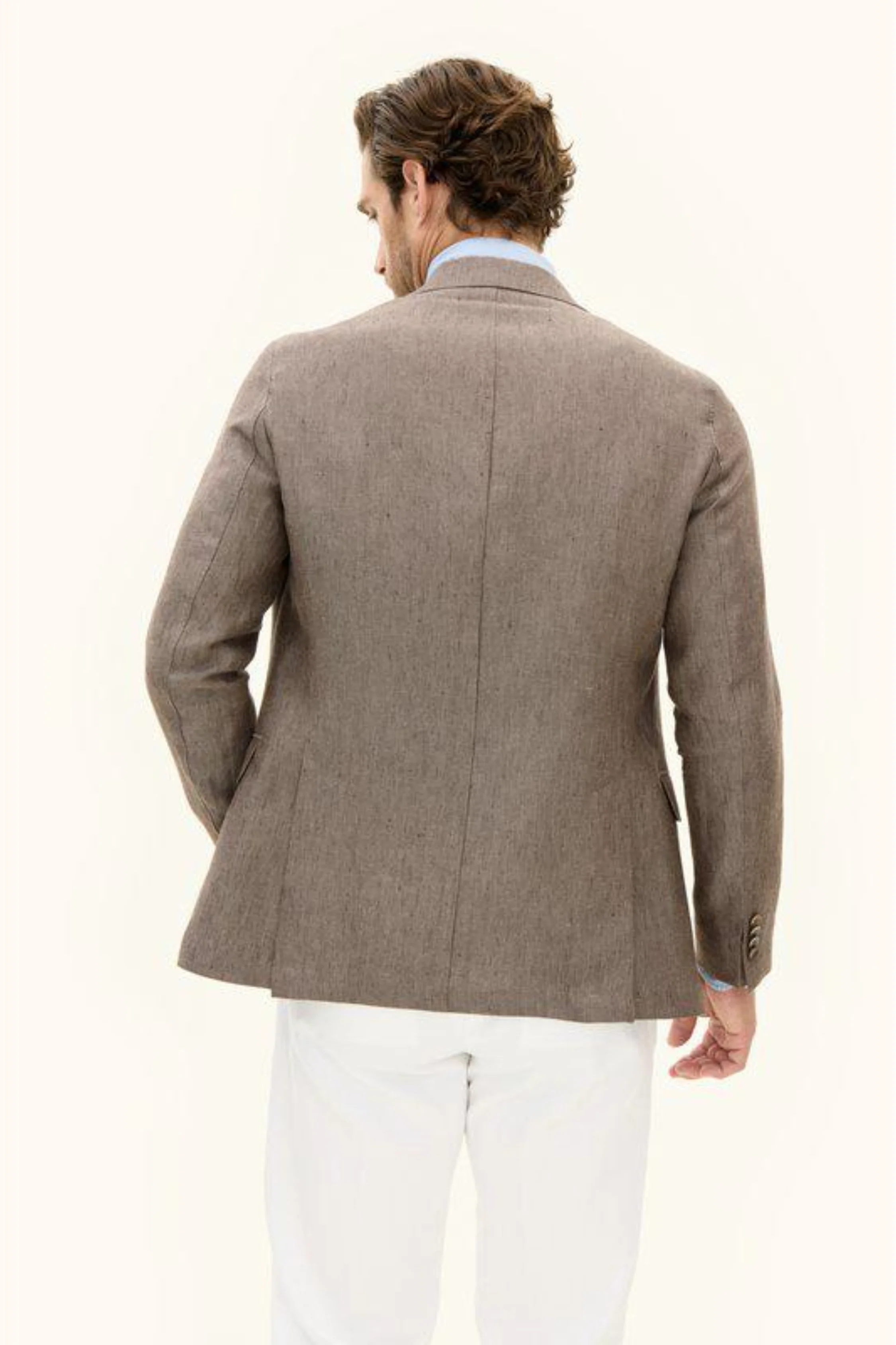 Ferry Regular Fit Soft Linen Blazer Dusk Brown - Image 5