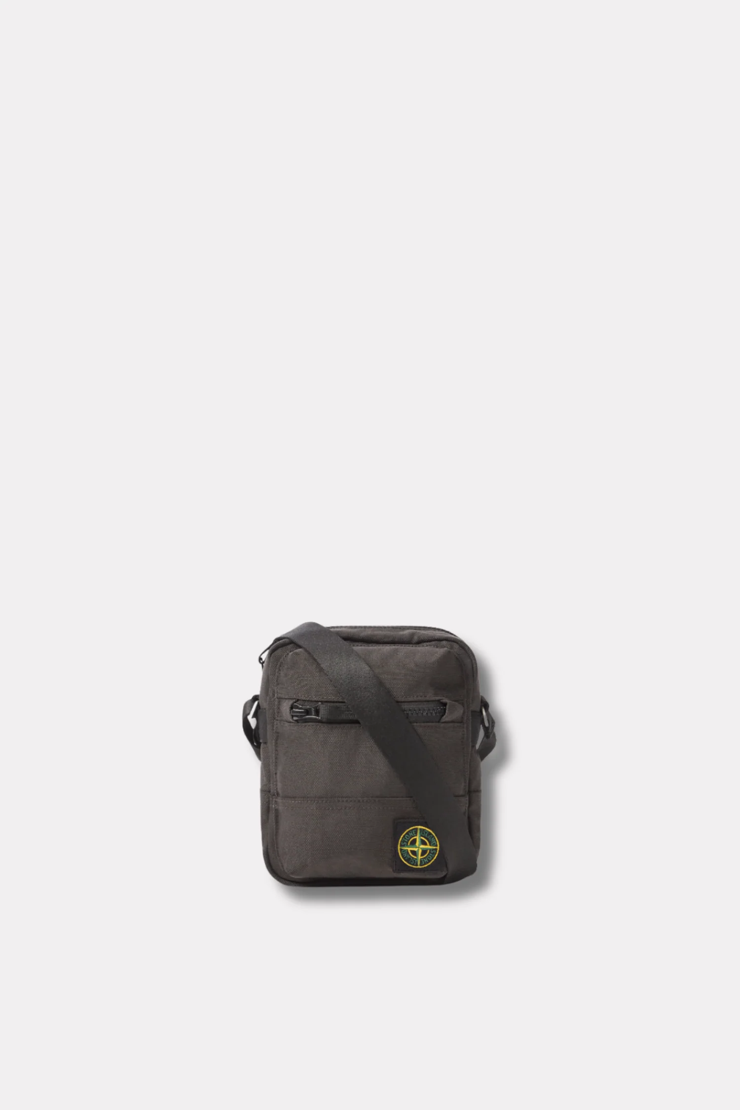Pouch Bag With Multiple Pockets And Top Zip Fastening Lead Grey