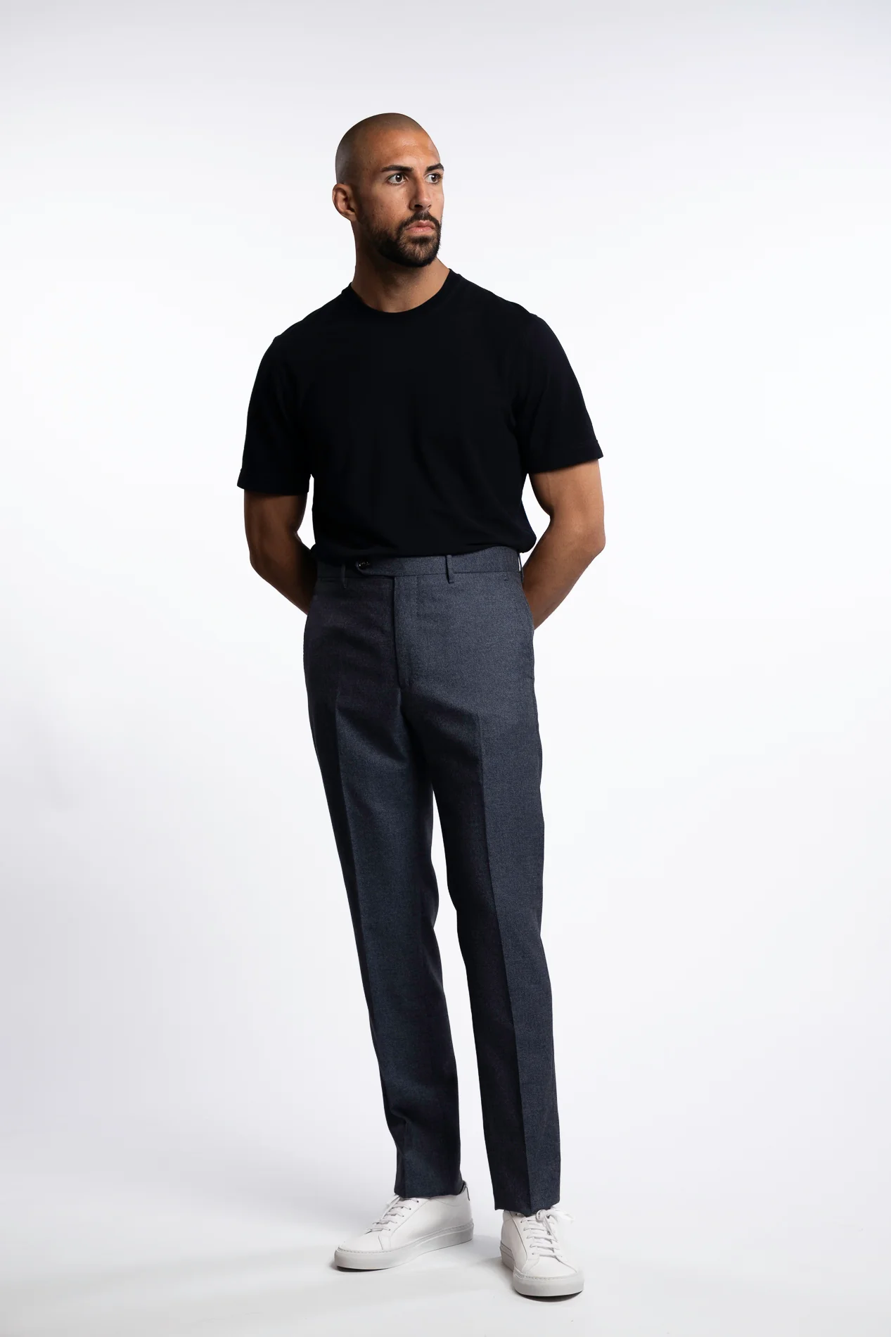 Vulcano Virgin Wool/Cotton Chinos Blue - Image 4