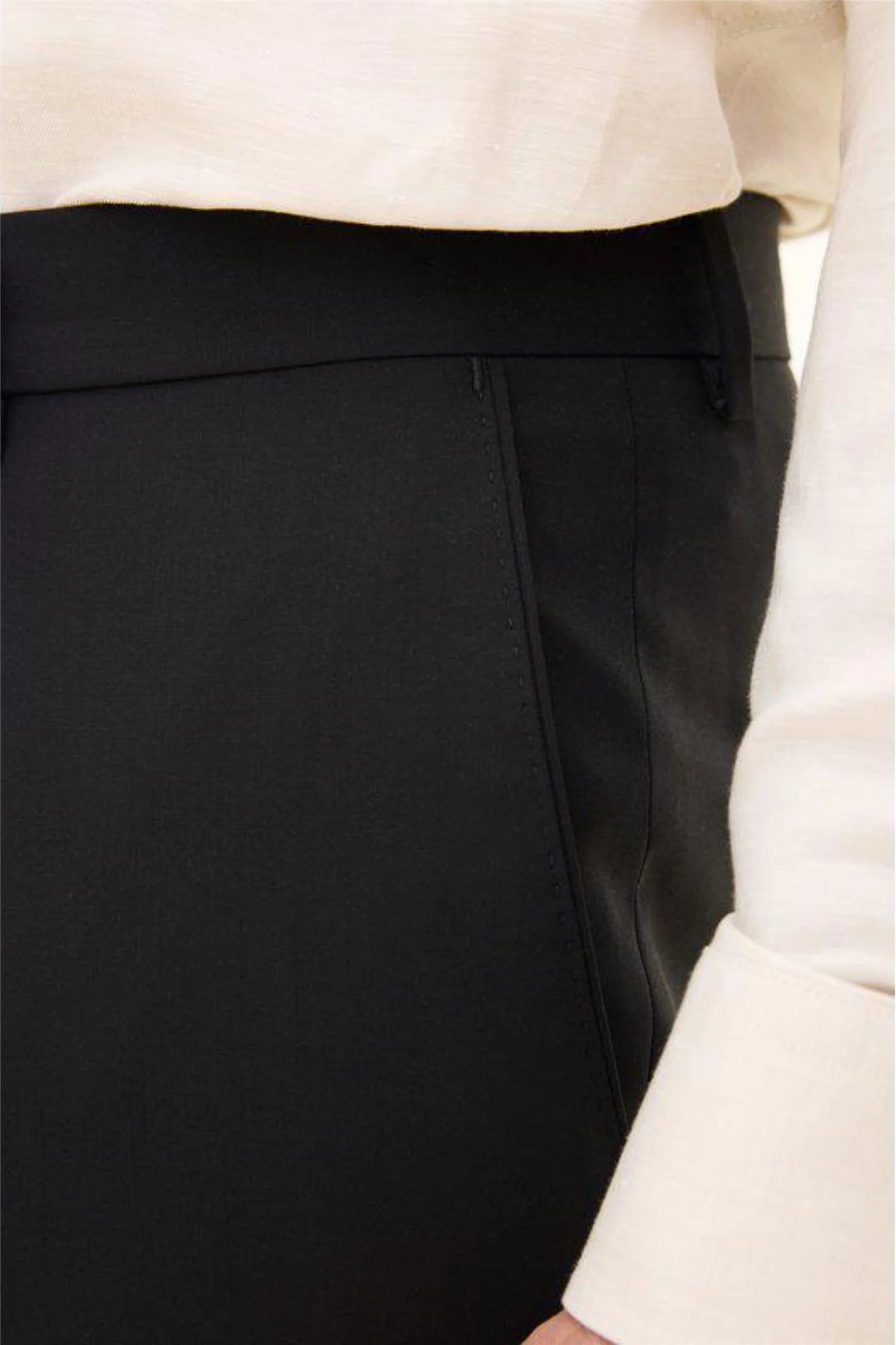 Dandy Regular Fit Wool Trousers Black - Image 5
