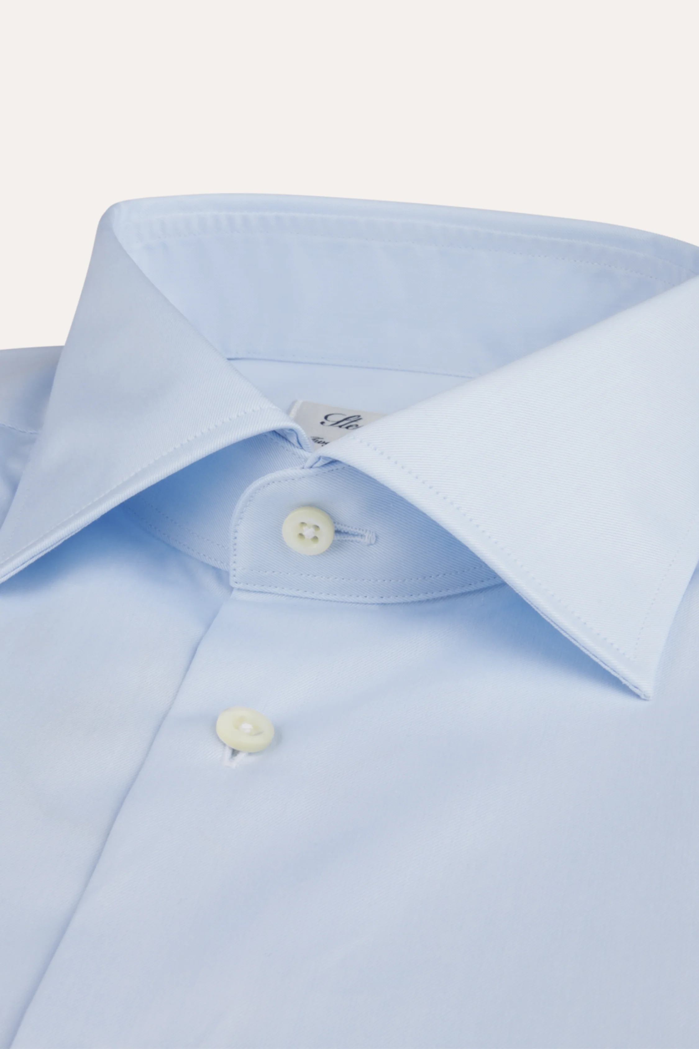 Slimline Twill Shirt French Cuffs Light Blue - Image 2