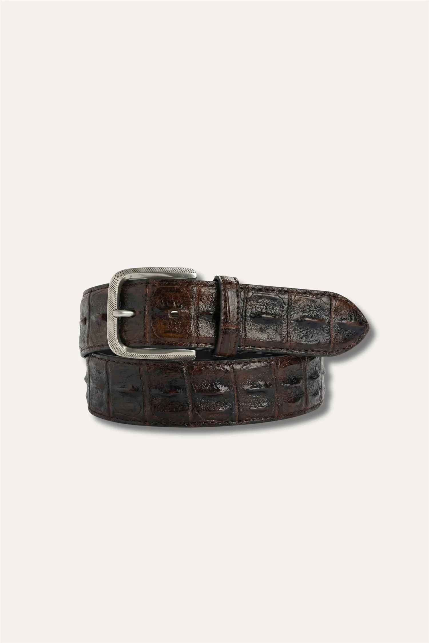 Crocodile Leather Belt Brown/Blue/Green