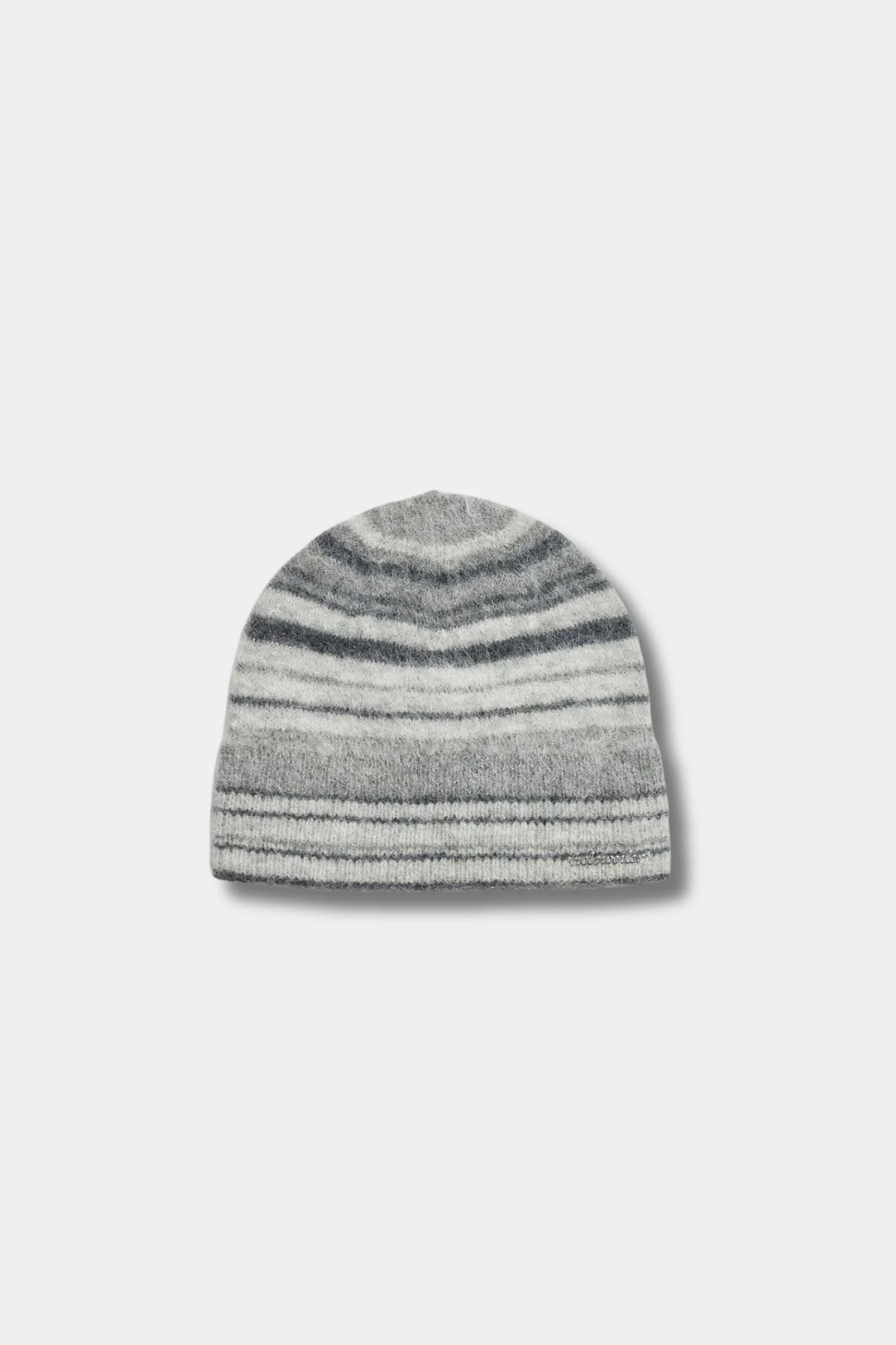 Fluffy Stripe Beanie - Grey Stripe