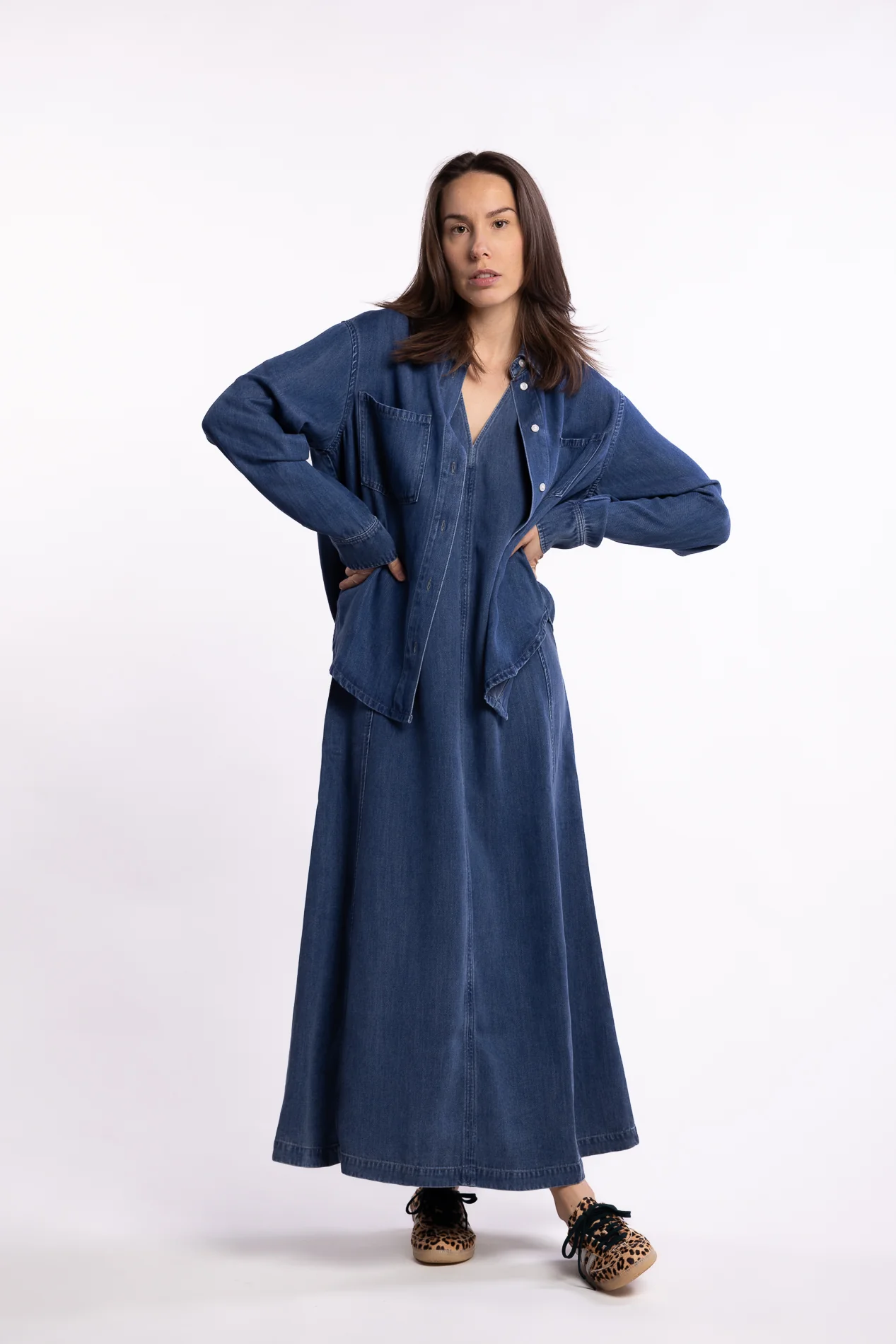 Saskylar Dress 15645 - Medium Denim Blue - Image 8