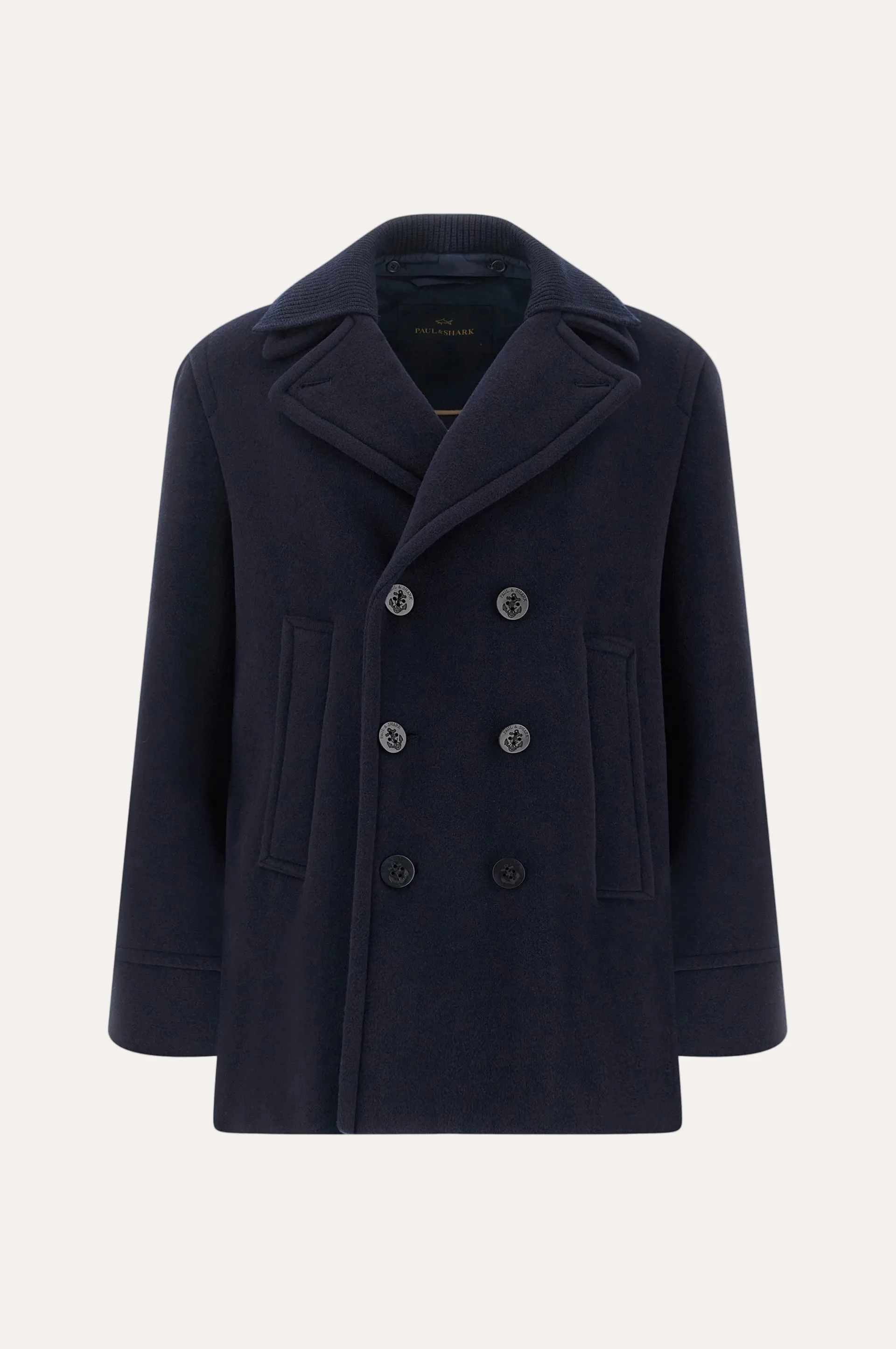 True Peacoat In Wool And Cashmere