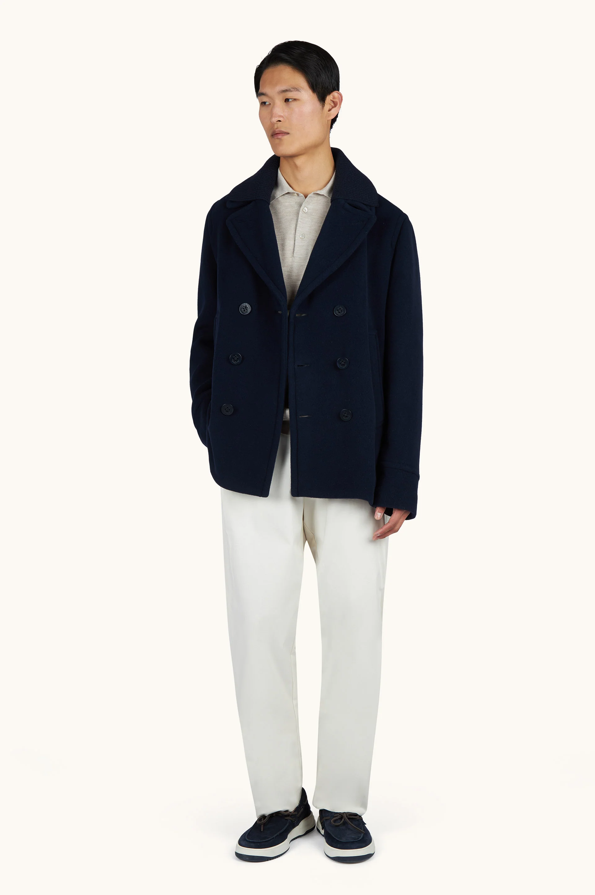 True Peacoat In Wool And Cashmere - Image 4