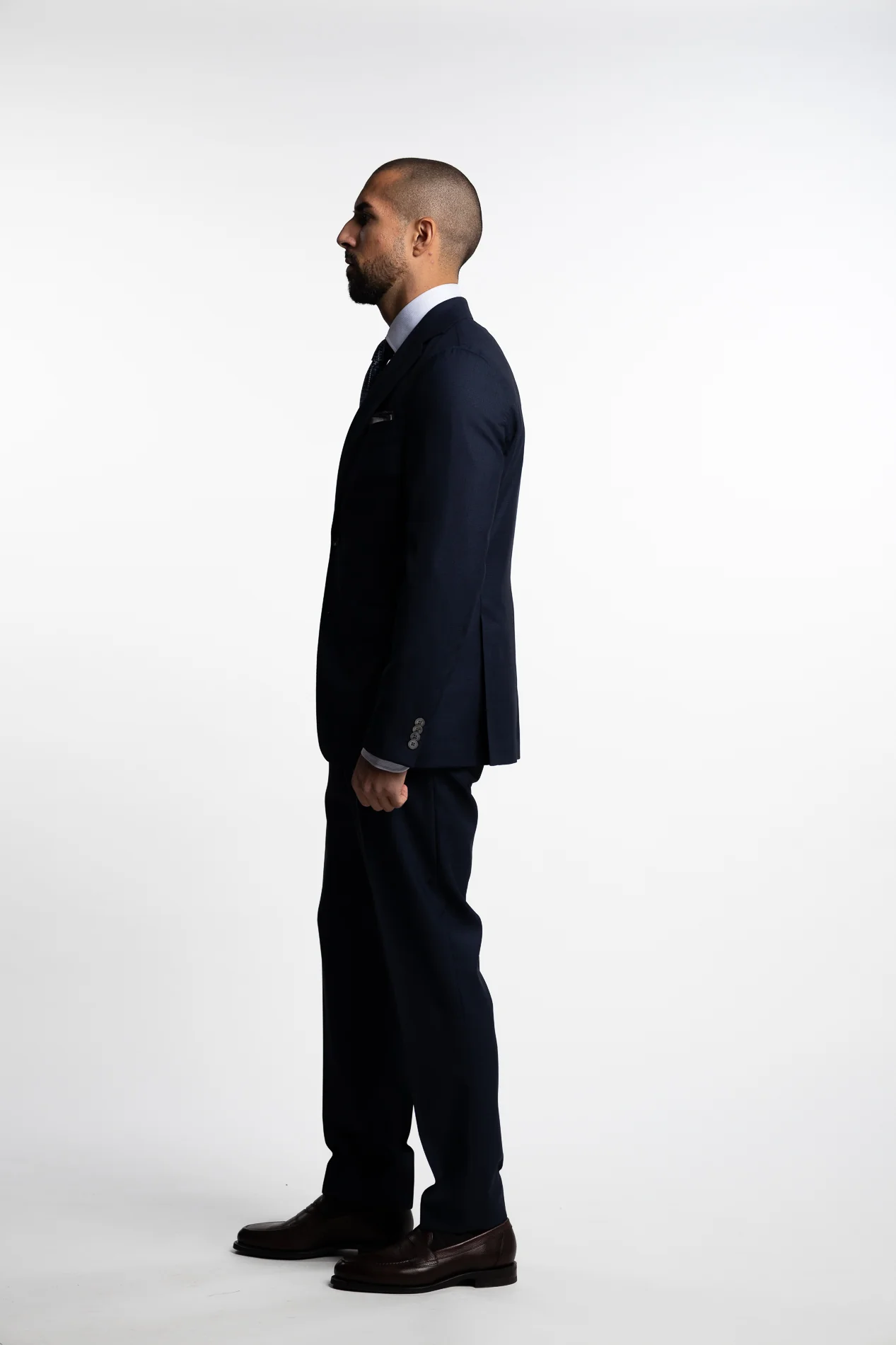 Sienna Slim Fit Wool Blazer Navy Check - Image 2