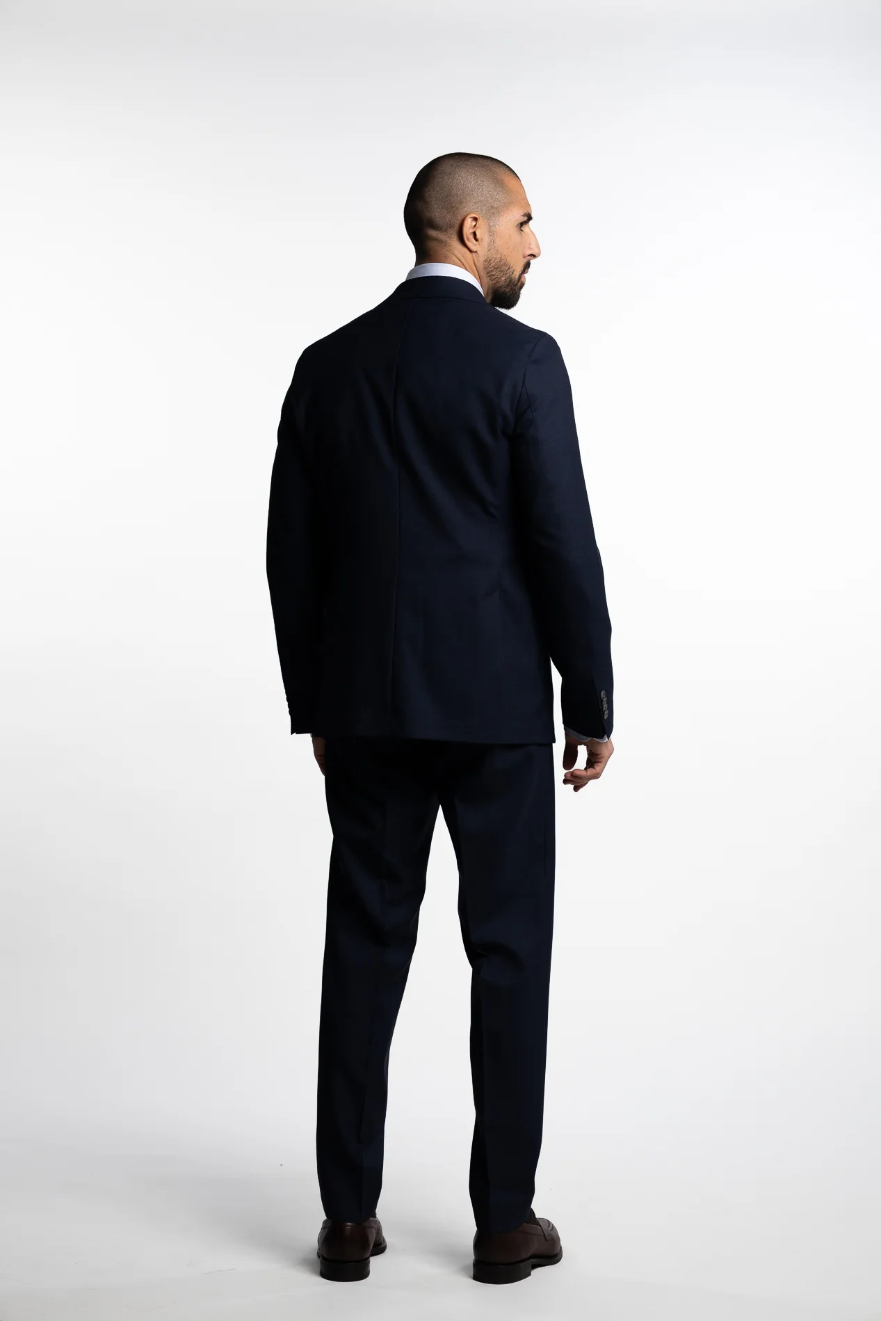 Sienna Slim Fit Wool Blazer Navy Check - Image 3