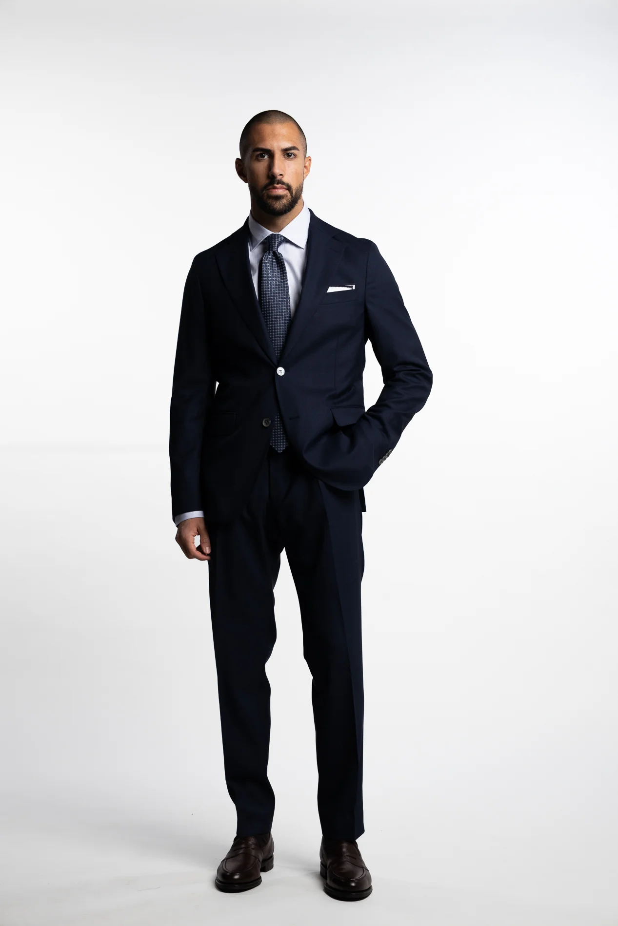 Sienna Slim Fit Wool Blazer Navy Check - Image 6