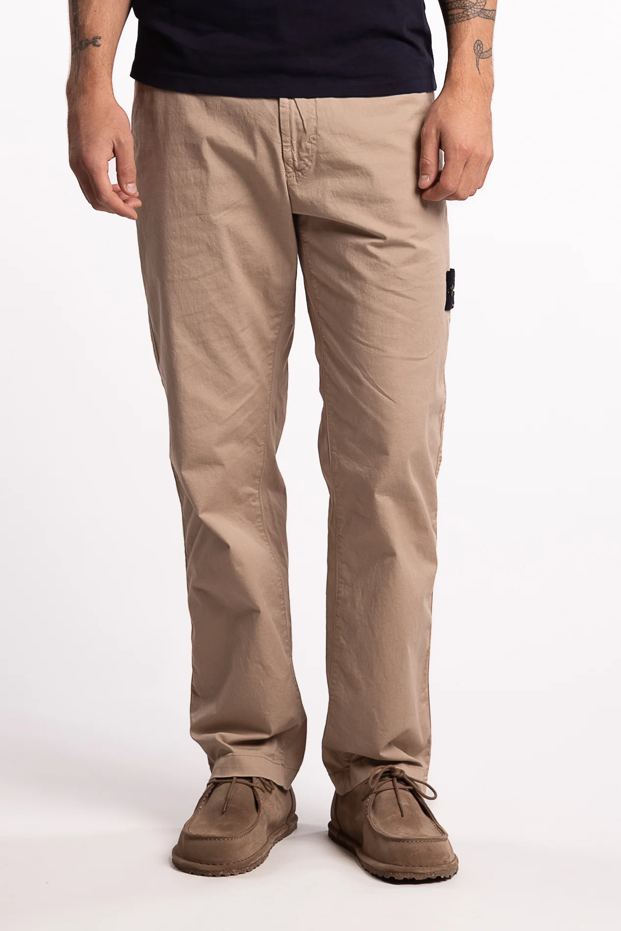 3100035 Stretch Organic Broken Twill Cotton 'OLD' Effect Beige