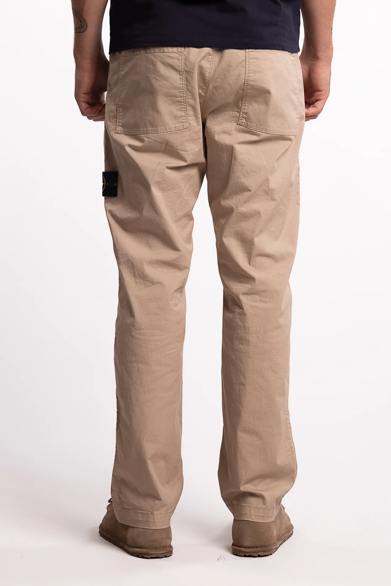 3100035 Stretch Organic Broken Twill Cotton 'OLD' Effect Beige - Image 3