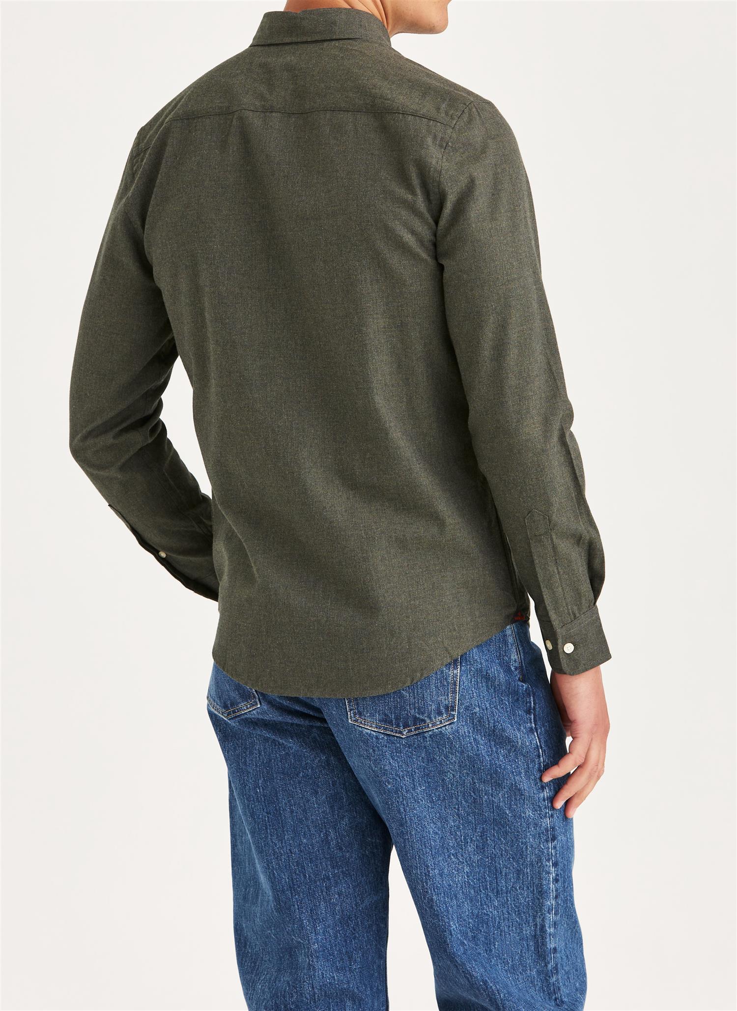 Watts Flannel Shirt Slim Fit Olive - Image 2