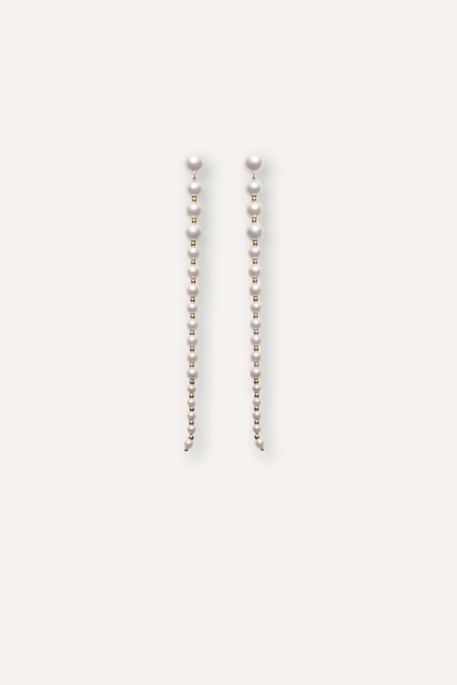The Long Pearl Earrings- Gold