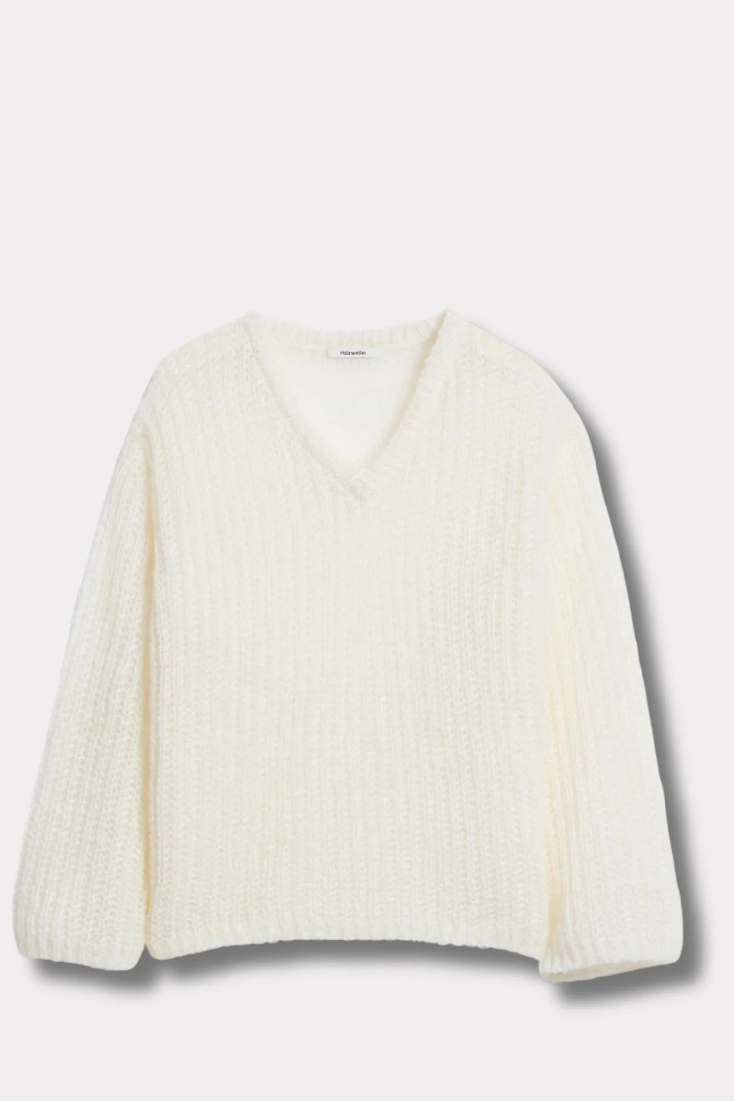 Boxy Mohair V Neck - Ecru