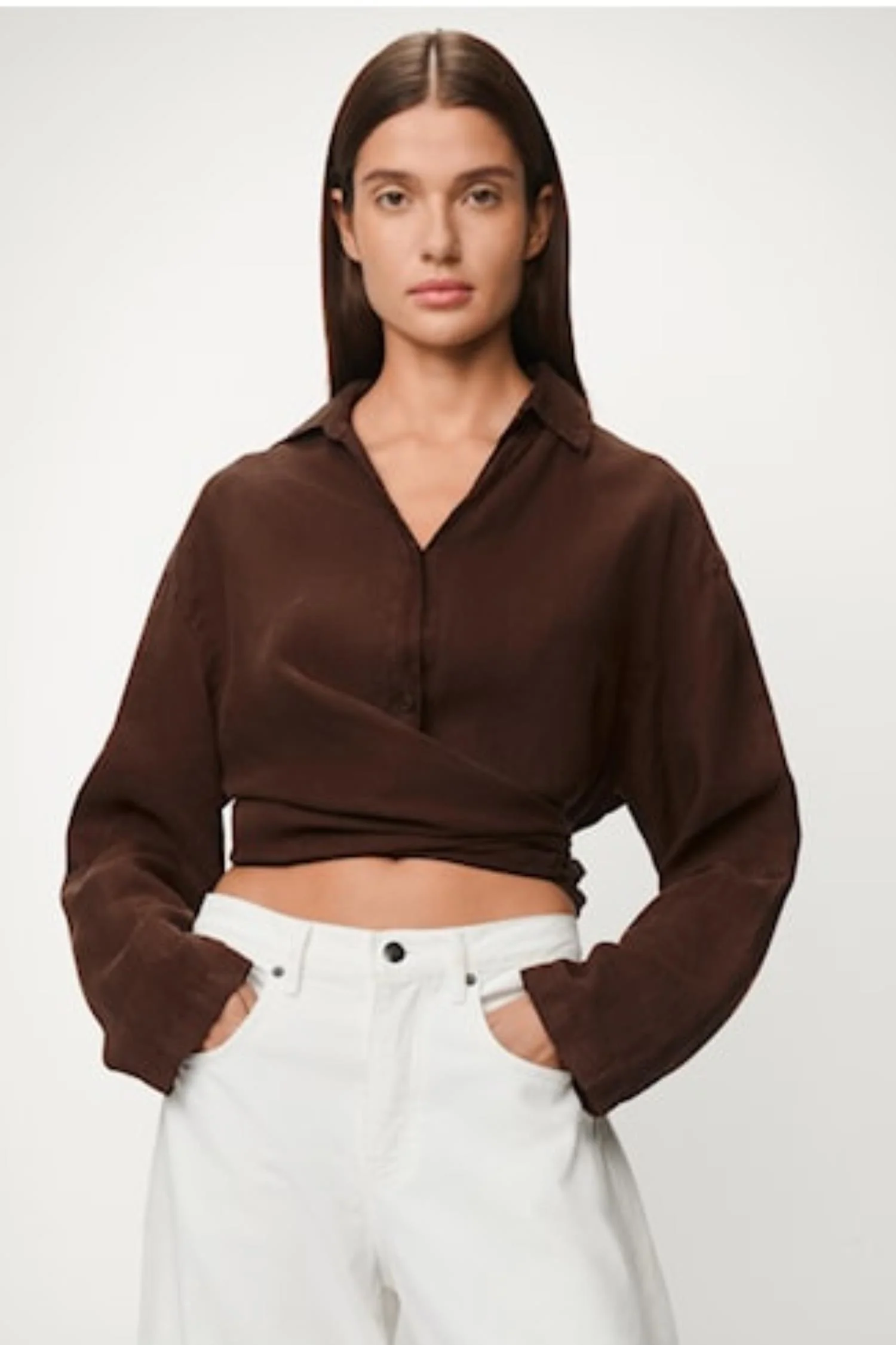 Pia Linen Shirt - Chocolate Martini - Image 2