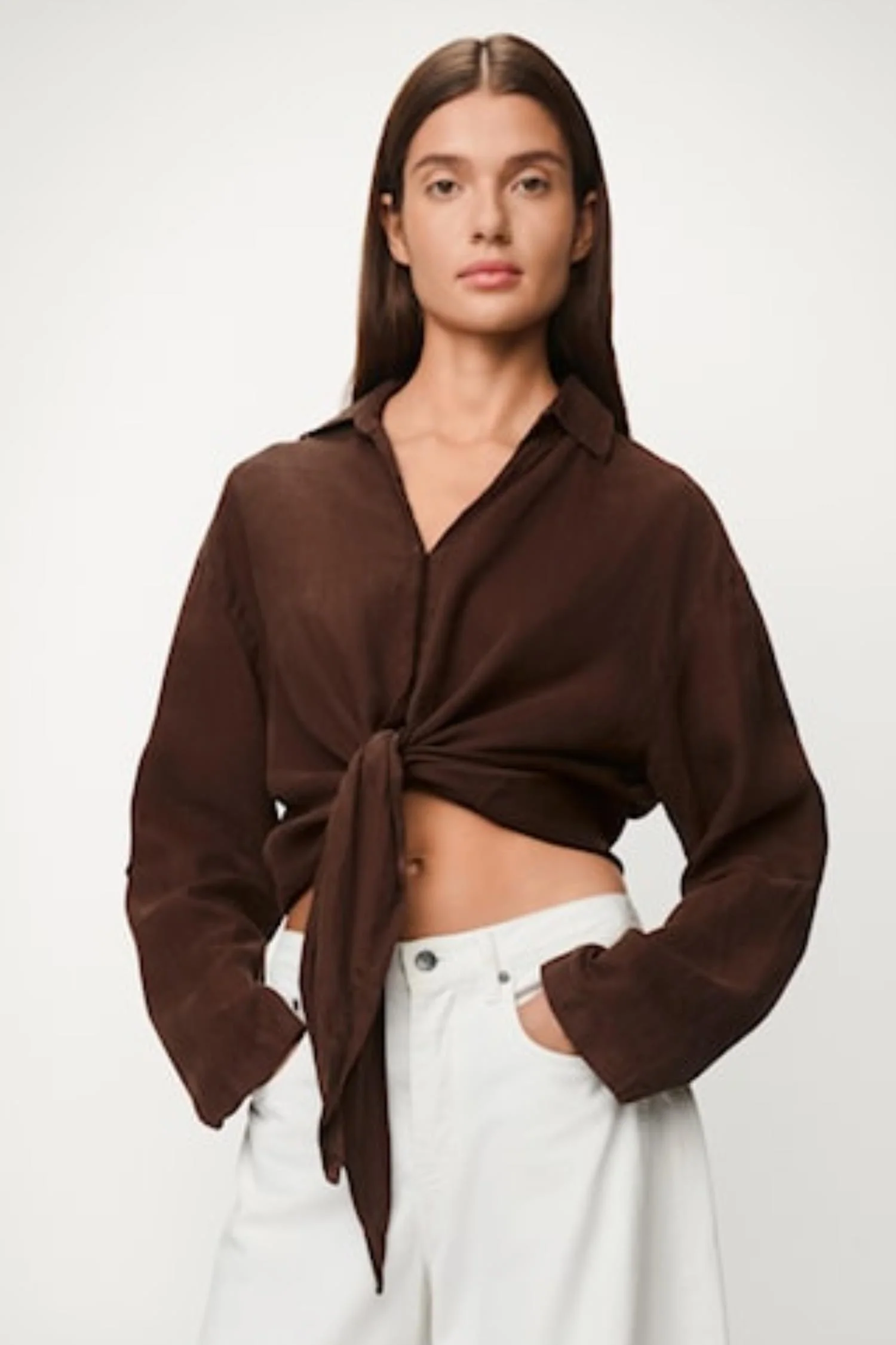 Pia Linen Shirt - Chocolate Martini - Image 3