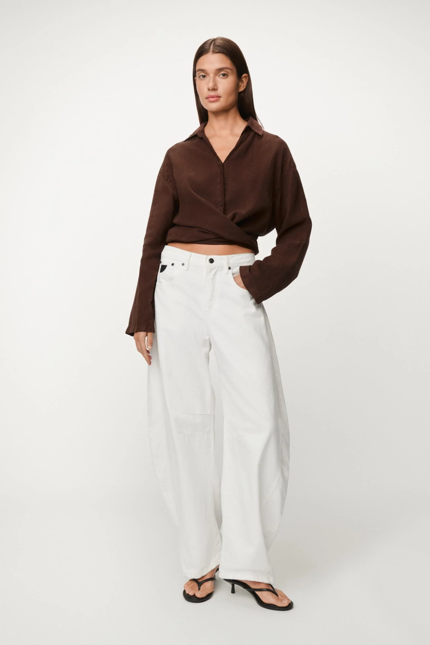 Pia Linen Shirt - Chocolate Martini - Image 4