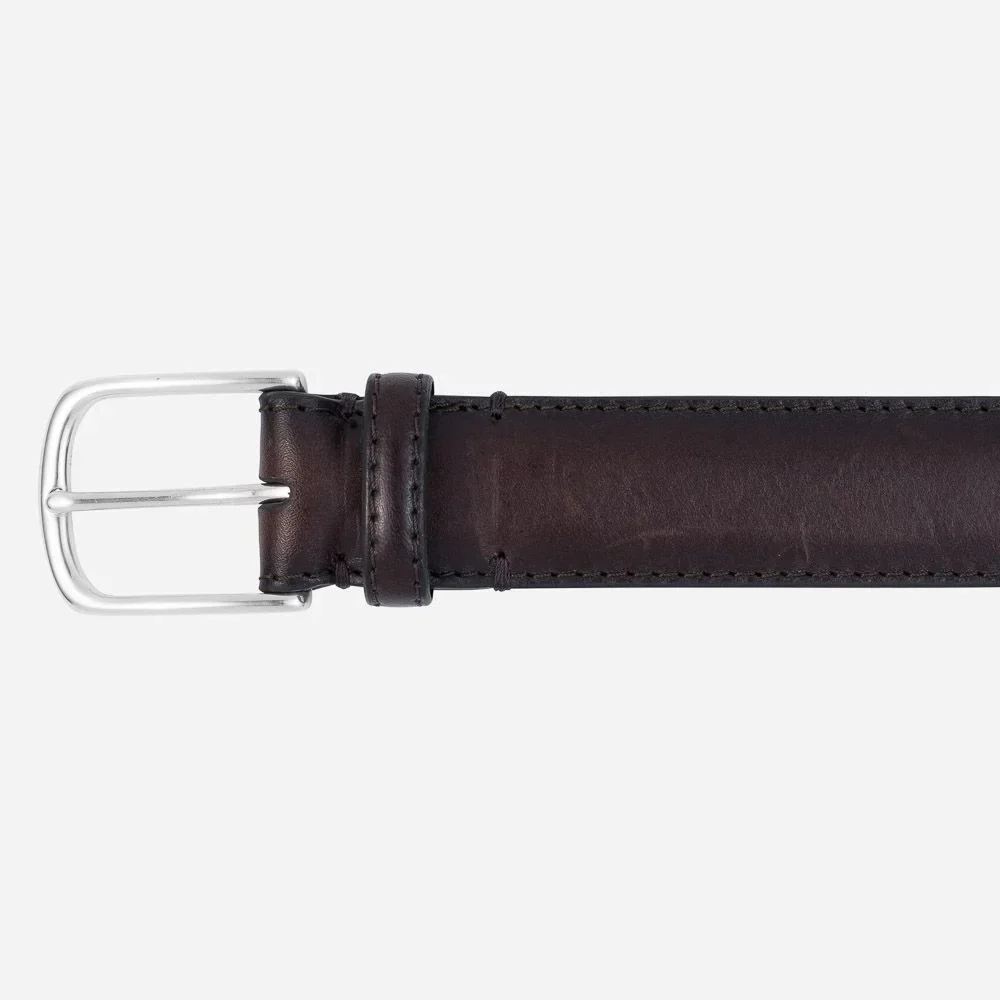 Calf Leather Belt Dark Brown - Image 5