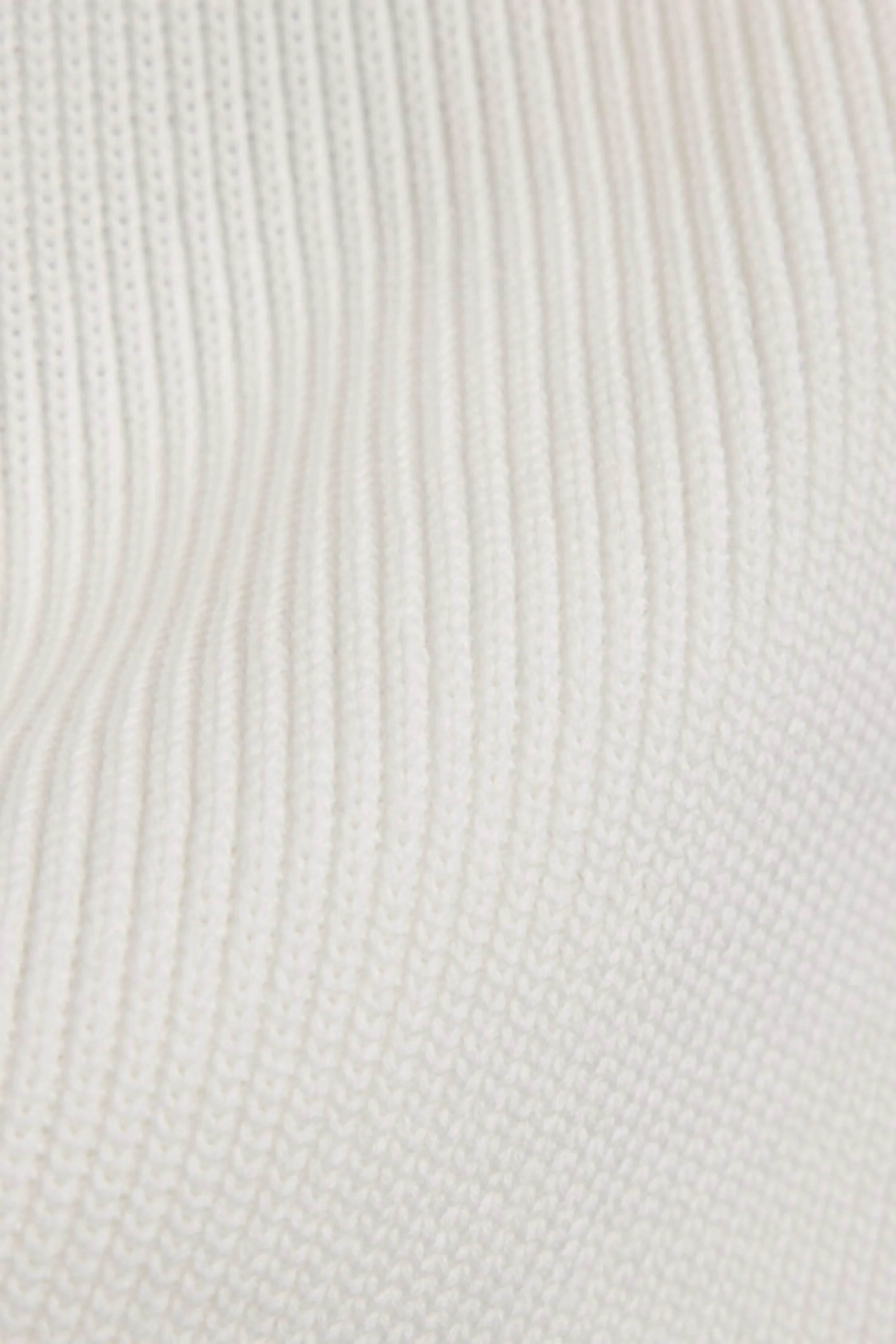 Woven Cotton Zipped Sweater Cream - Image 2