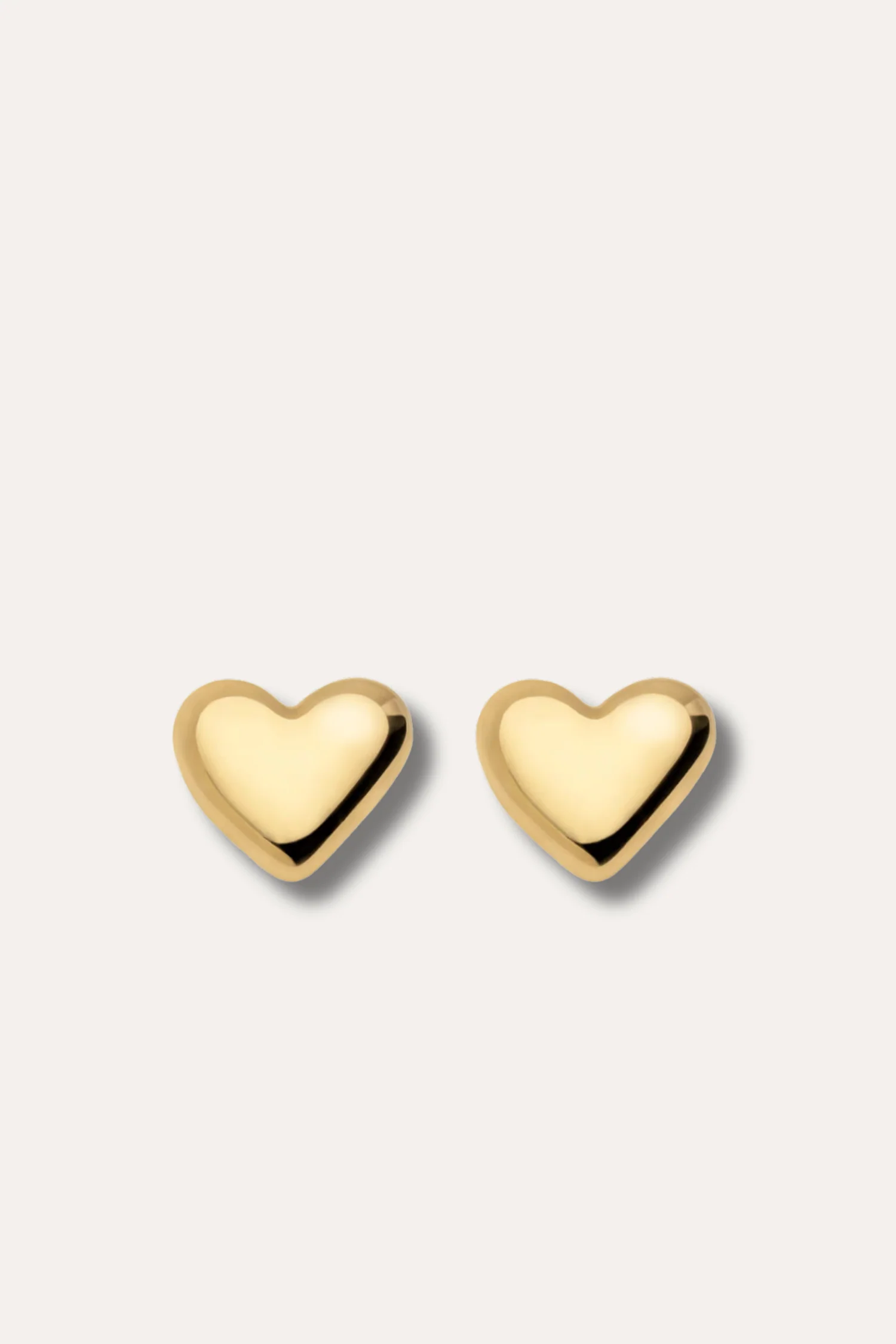 The Pebble Heart Studs- Gold