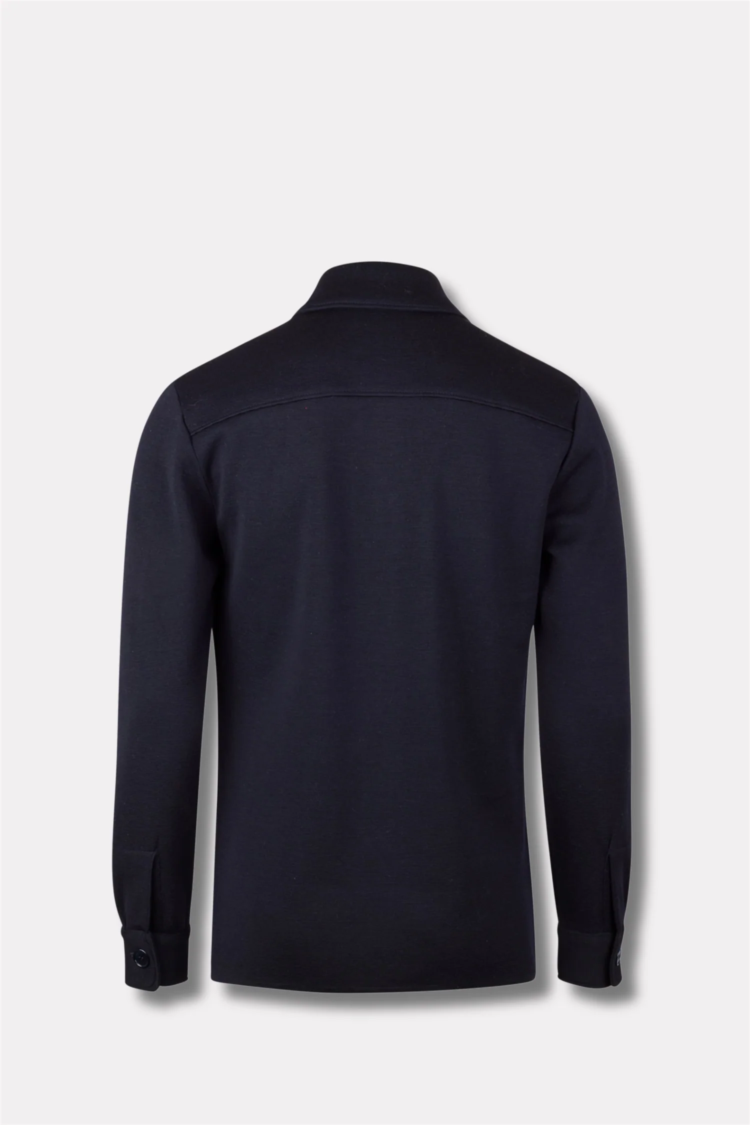 Knitted Merino Wool Overshirt Navy - Image 2