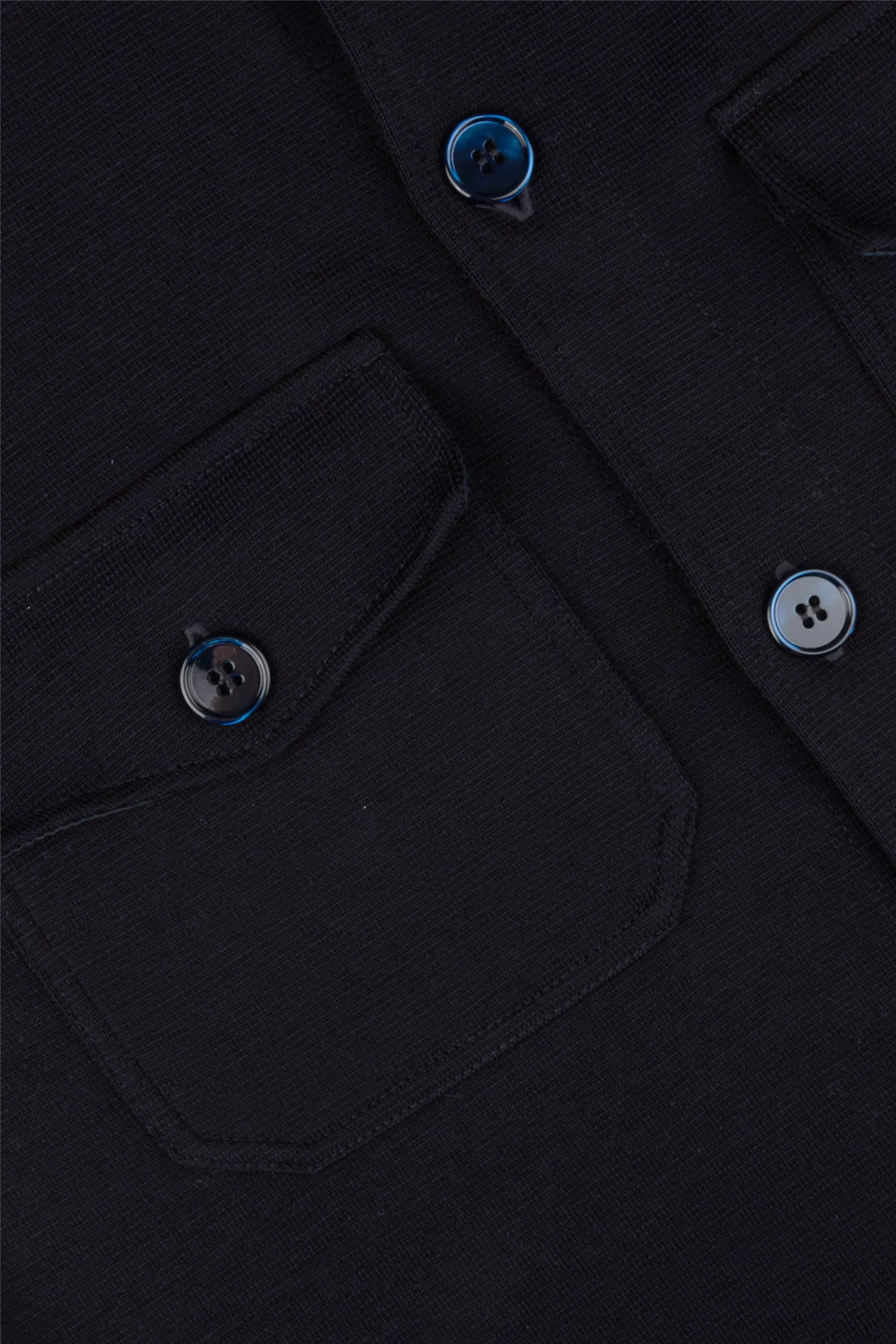 Knitted Merino Wool Overshirt Navy - Image 4