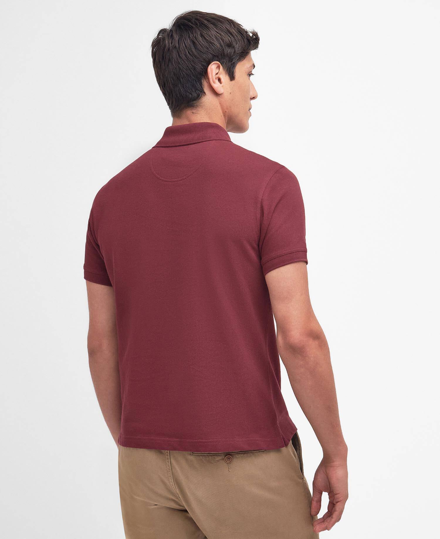 Tartan Pique Polo Shirt Ruby - Image 3