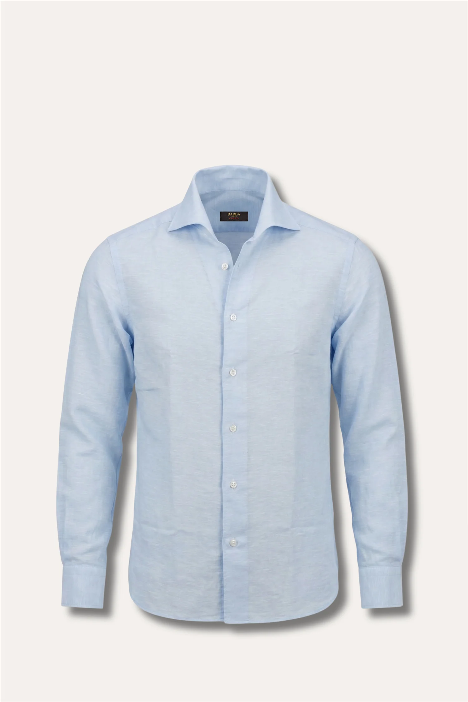 Culto Cotton/Linen Camp Collar Shirt Light Blue